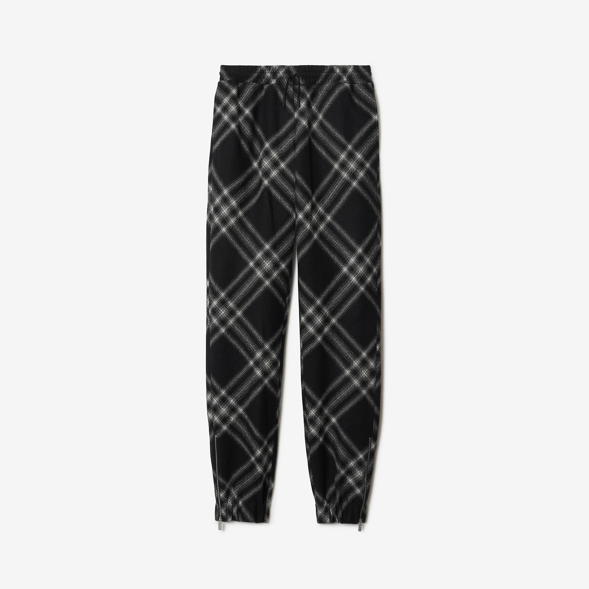 Check Wool Jogging Pants - 1