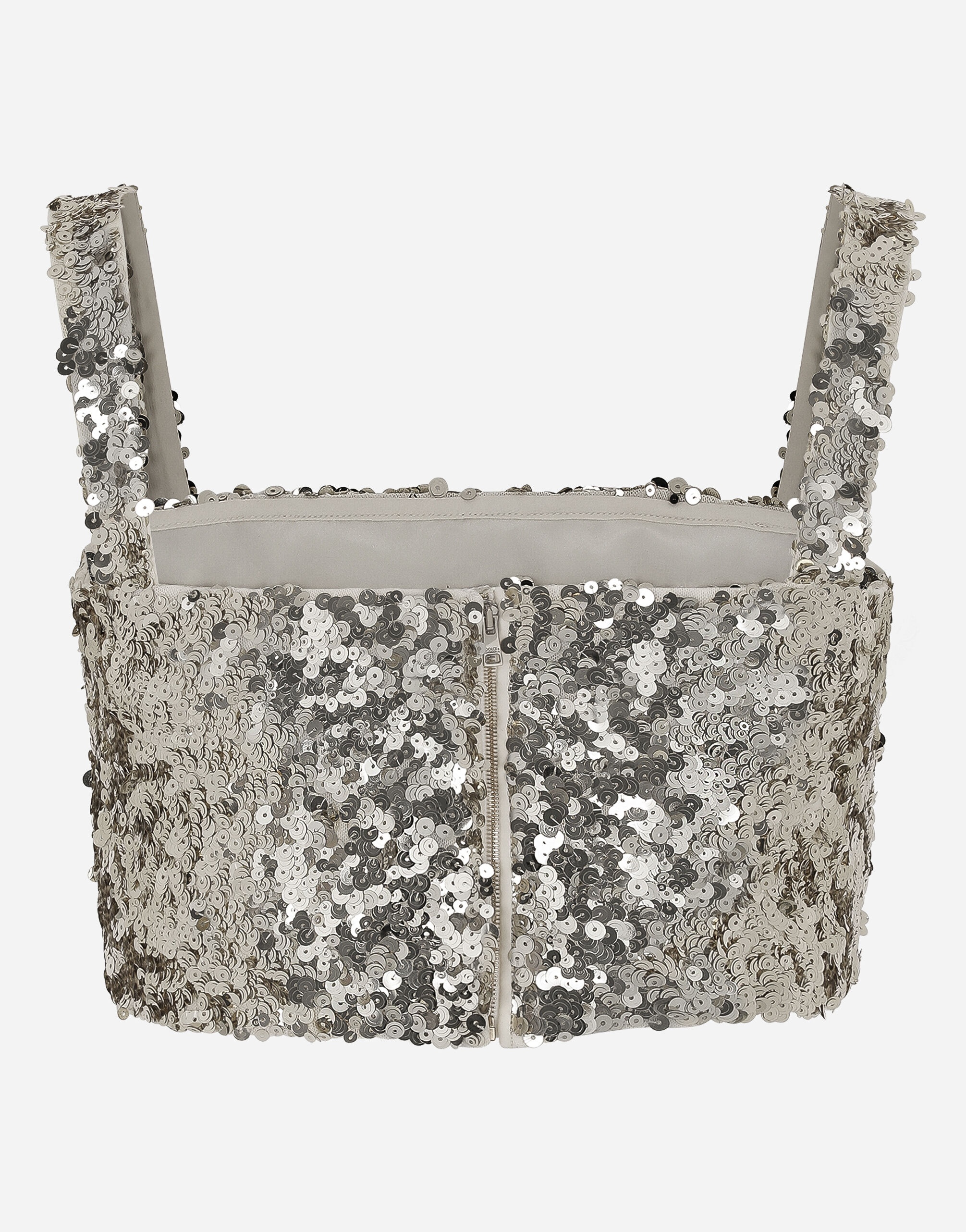 Sequined crop top with straps - 2