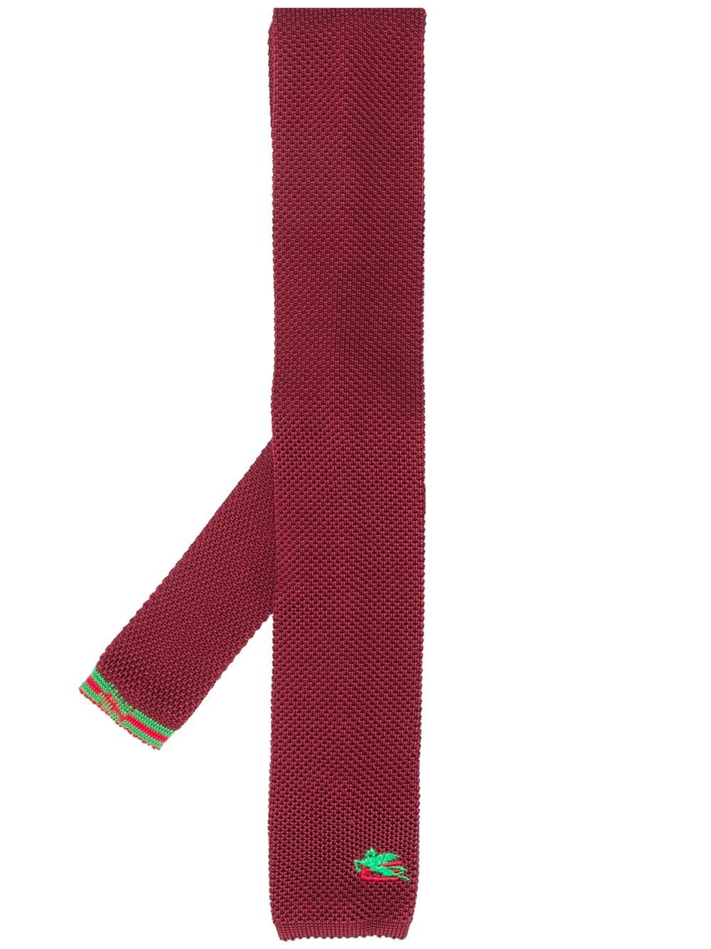 embroidered logo tie - 1