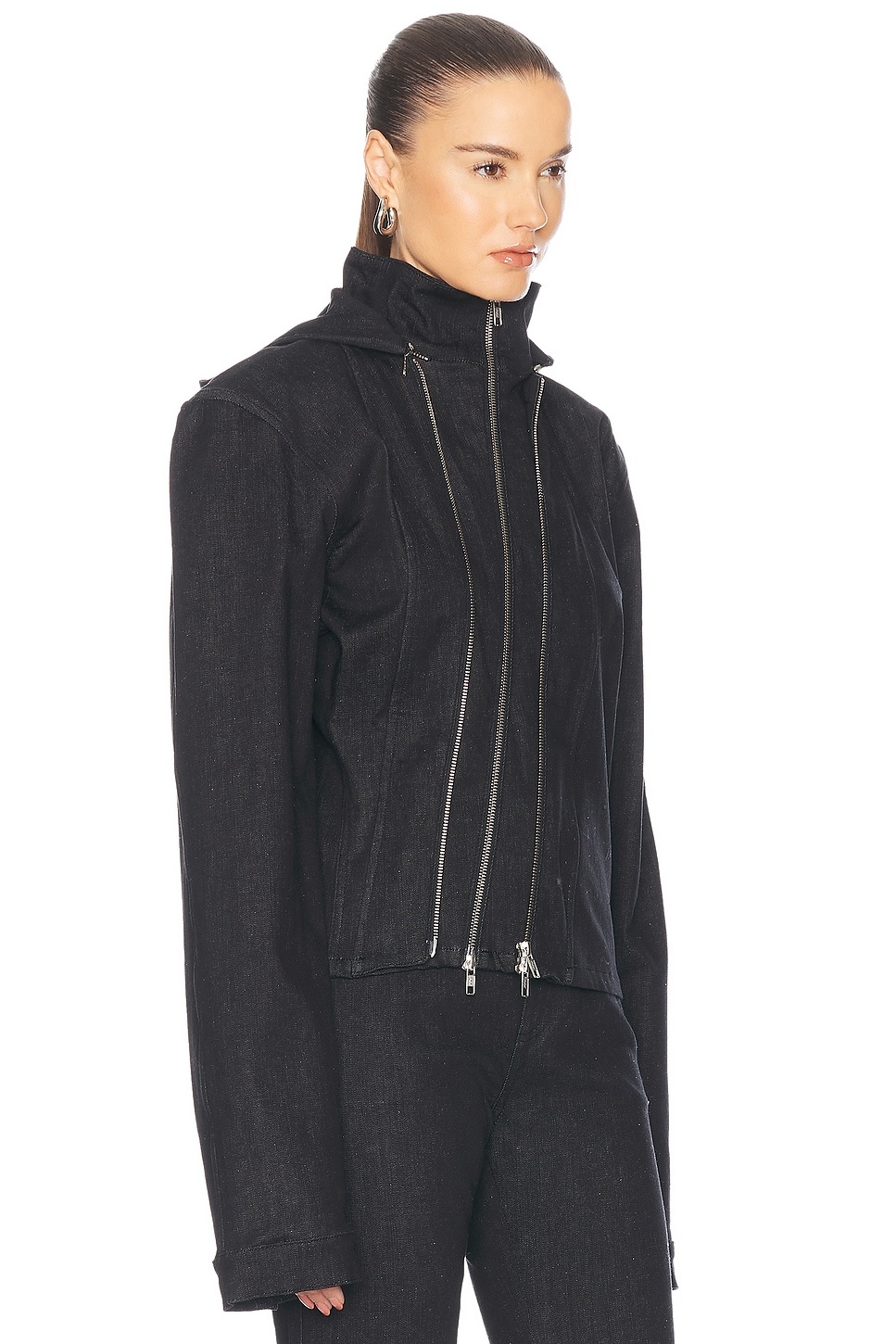 Asymmetric Denim Jacket - 3