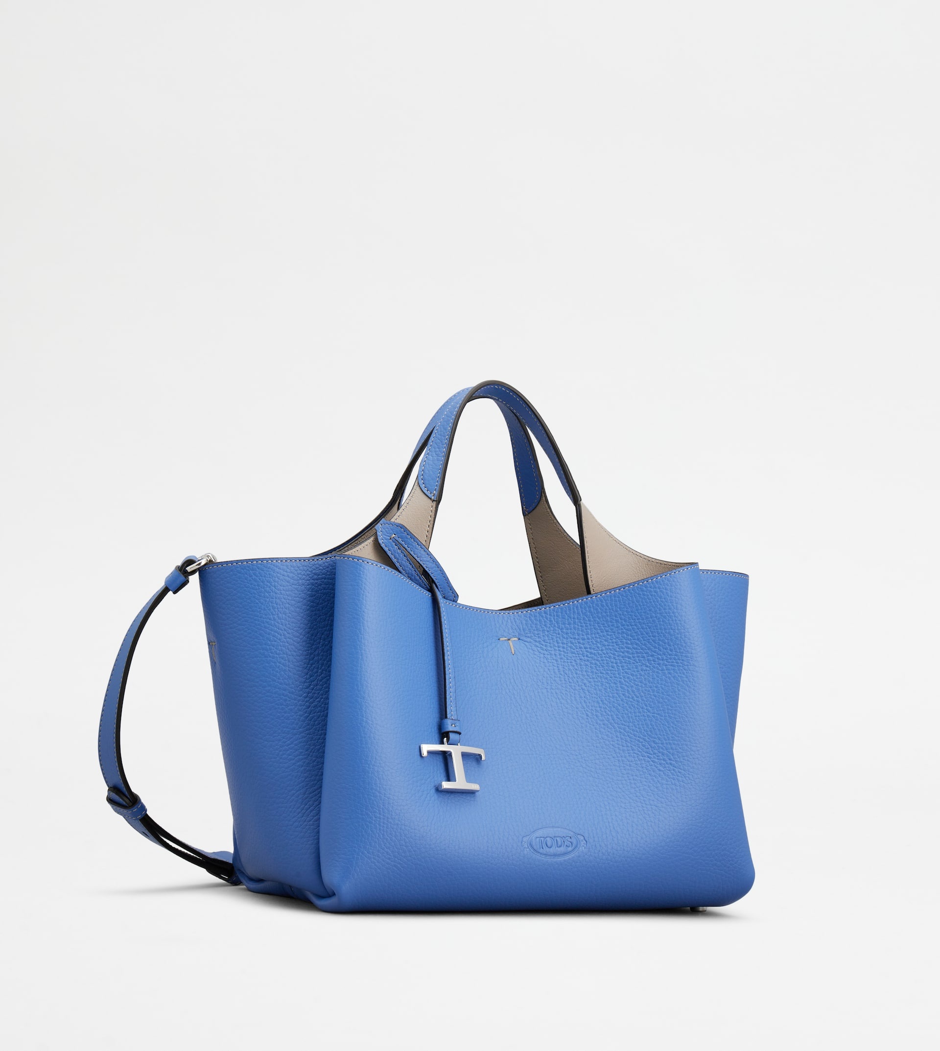 BAG IN LEATHER MINI - LIGHT BLUE, GREY - 2