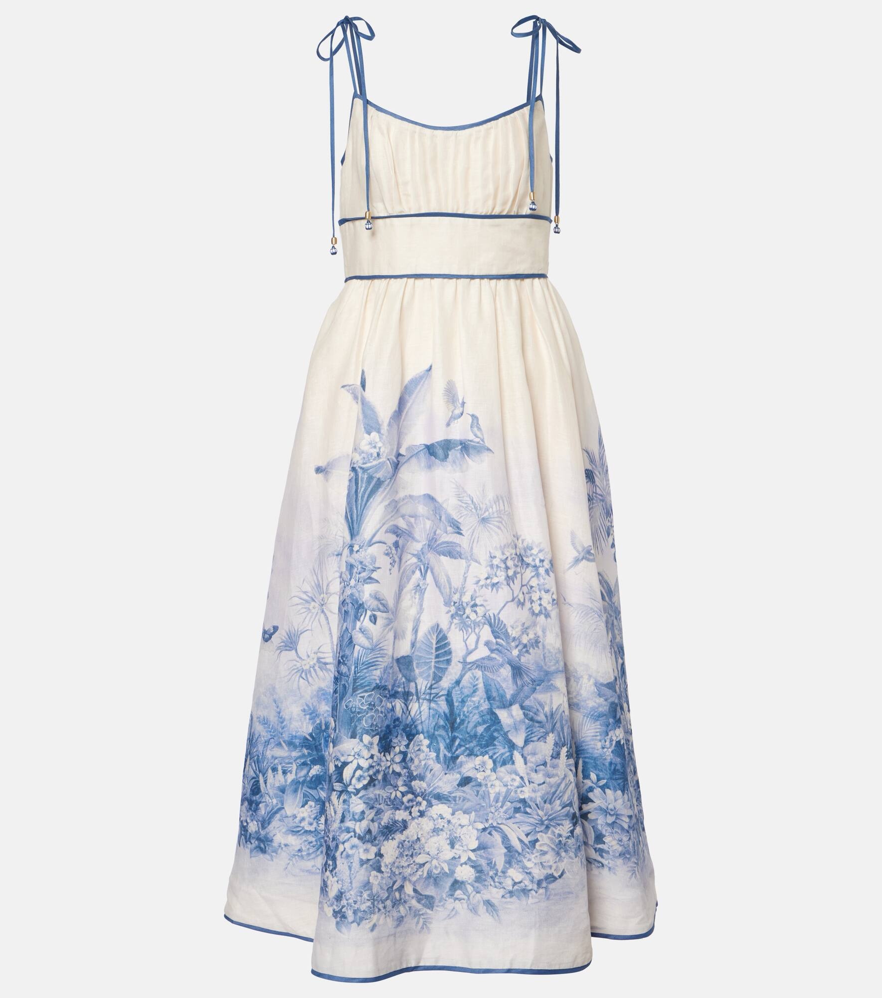 Zimmermann Wylie printed linen midi dress | mytheresa