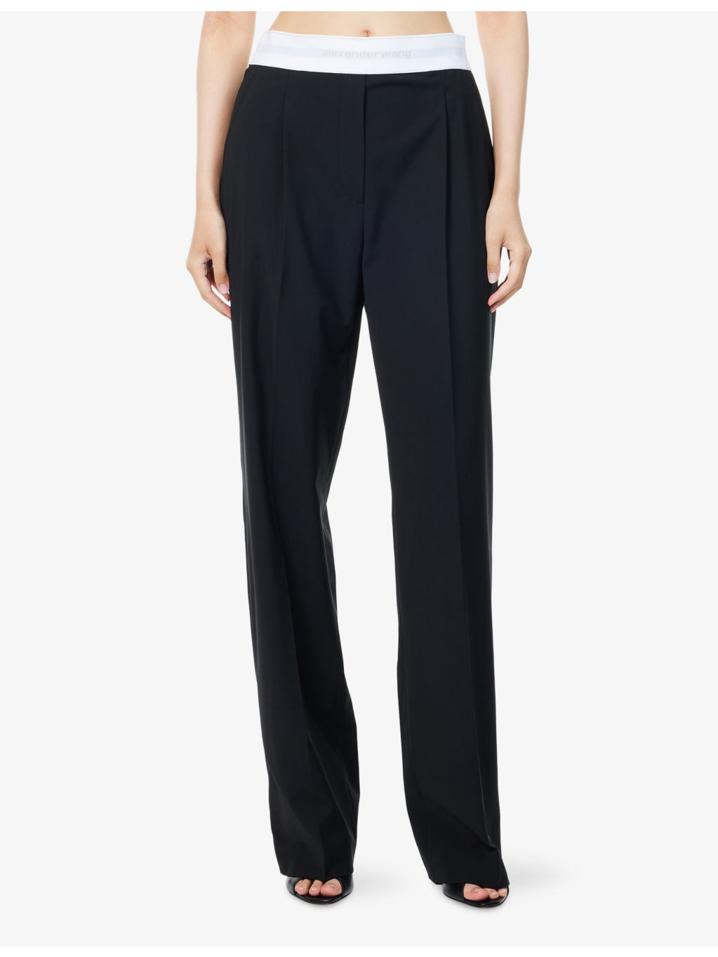 Pleated High-Rise Stretch-Wool Blend Trousers - 3