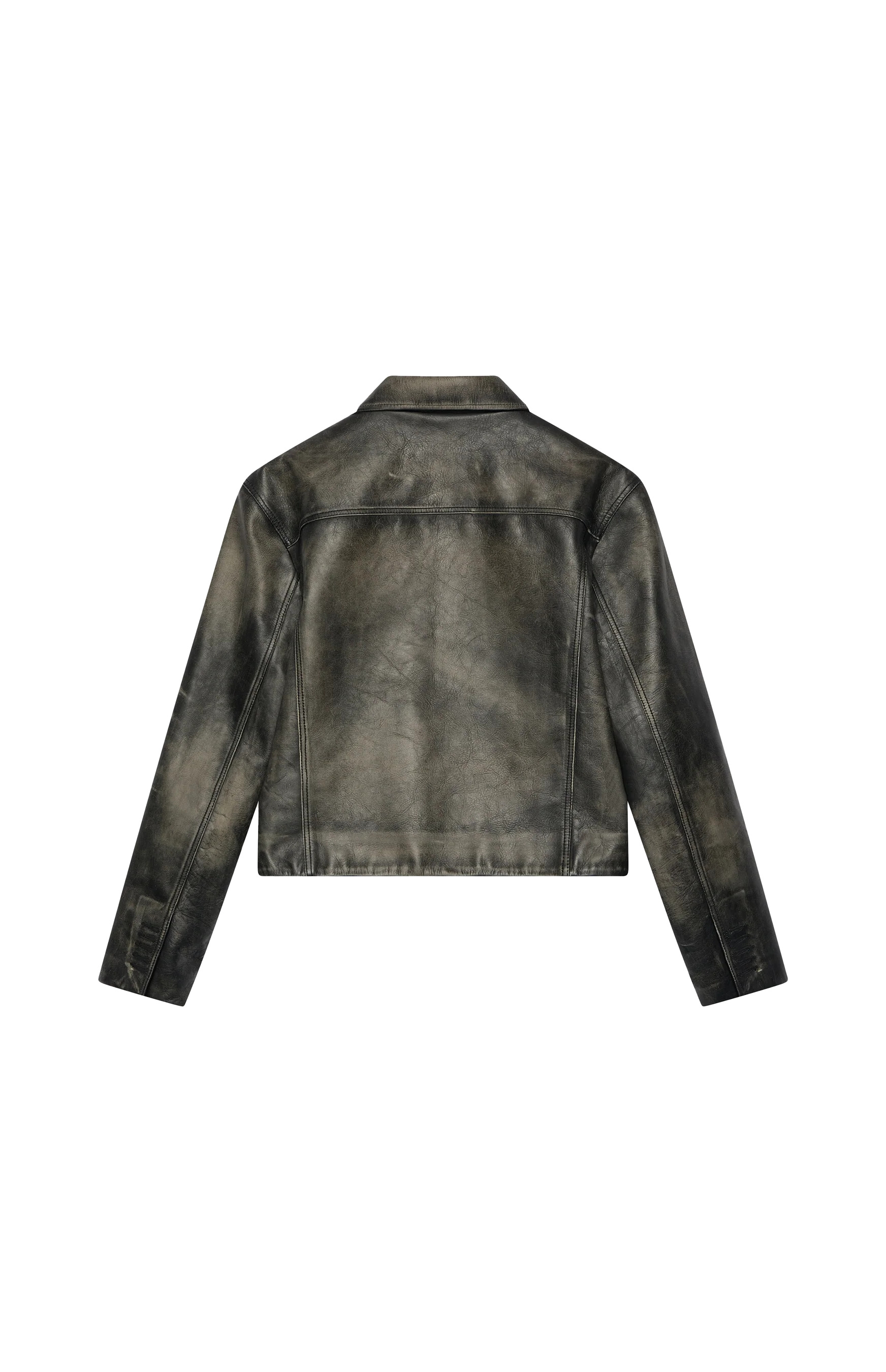 424 Leather Trucker Jacket Black - 2