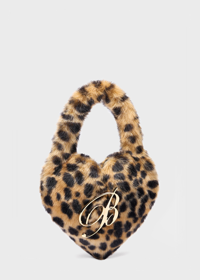 HEART BAG IN ANIMALIER PRINT FAUX FUR 1
