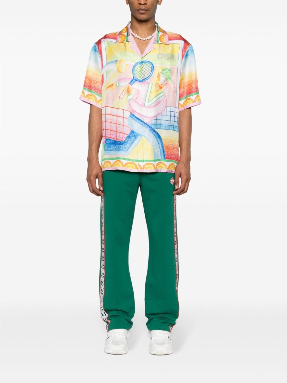 Crayon Tennis Player silk shirt - 3