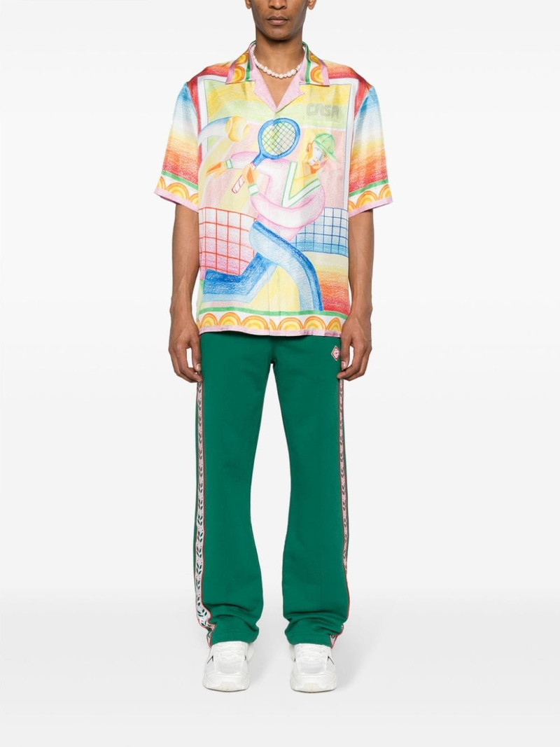 CASABLANCA Crayon Tennis Player silk shirt outlook