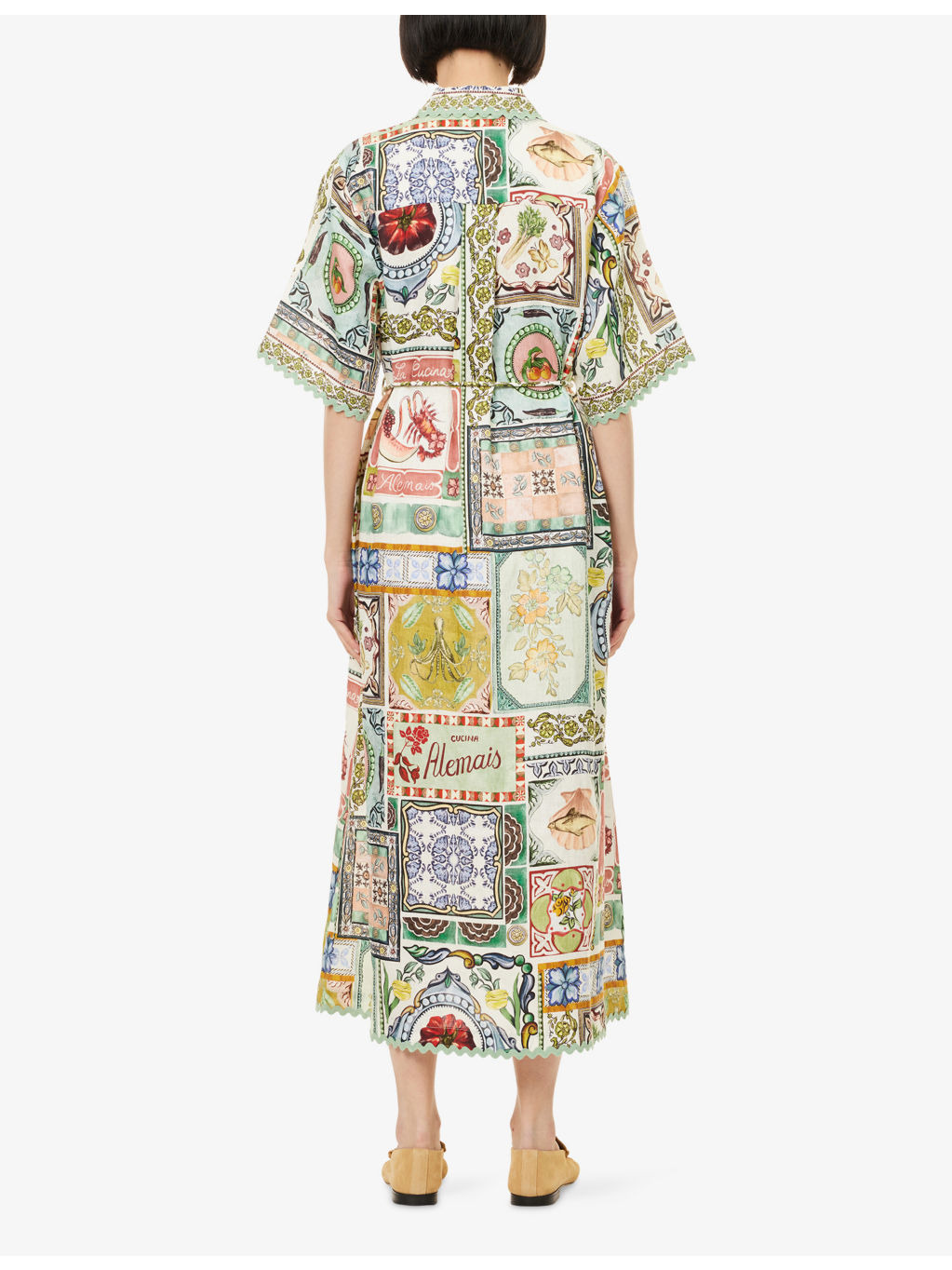 Tommasina Short-Sleeve Linen Shirt Dress - 4