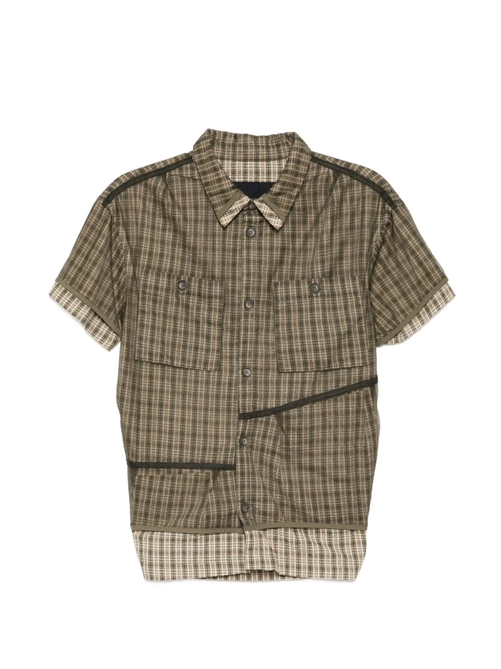 layered check shirt - 1