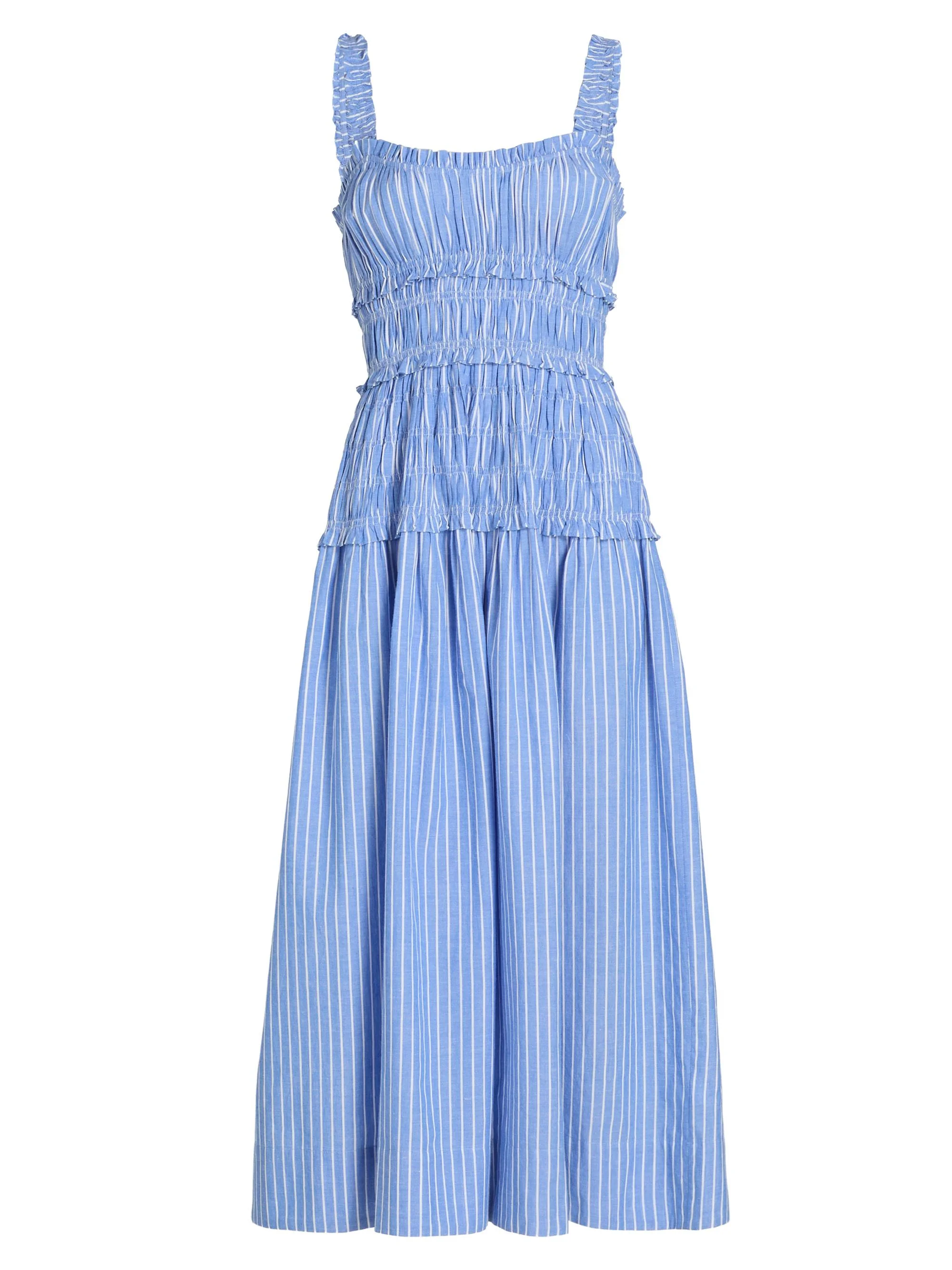 Women's Marianne Striped Cotton Midi-Dress - Deauville Stripe - 1
