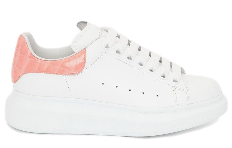 (WMNS) Alexander McQueen Oversized Sneaker 'White Pastel Pink Crocodile' 553770WIAF89414 - 2