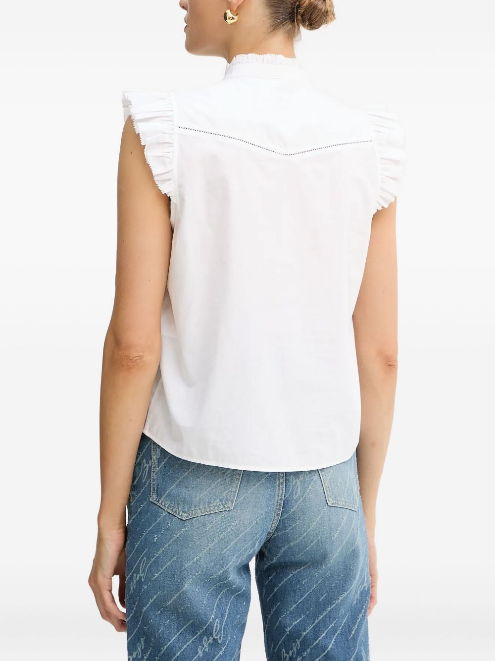 ruffle-embellished sleeveless top - 3