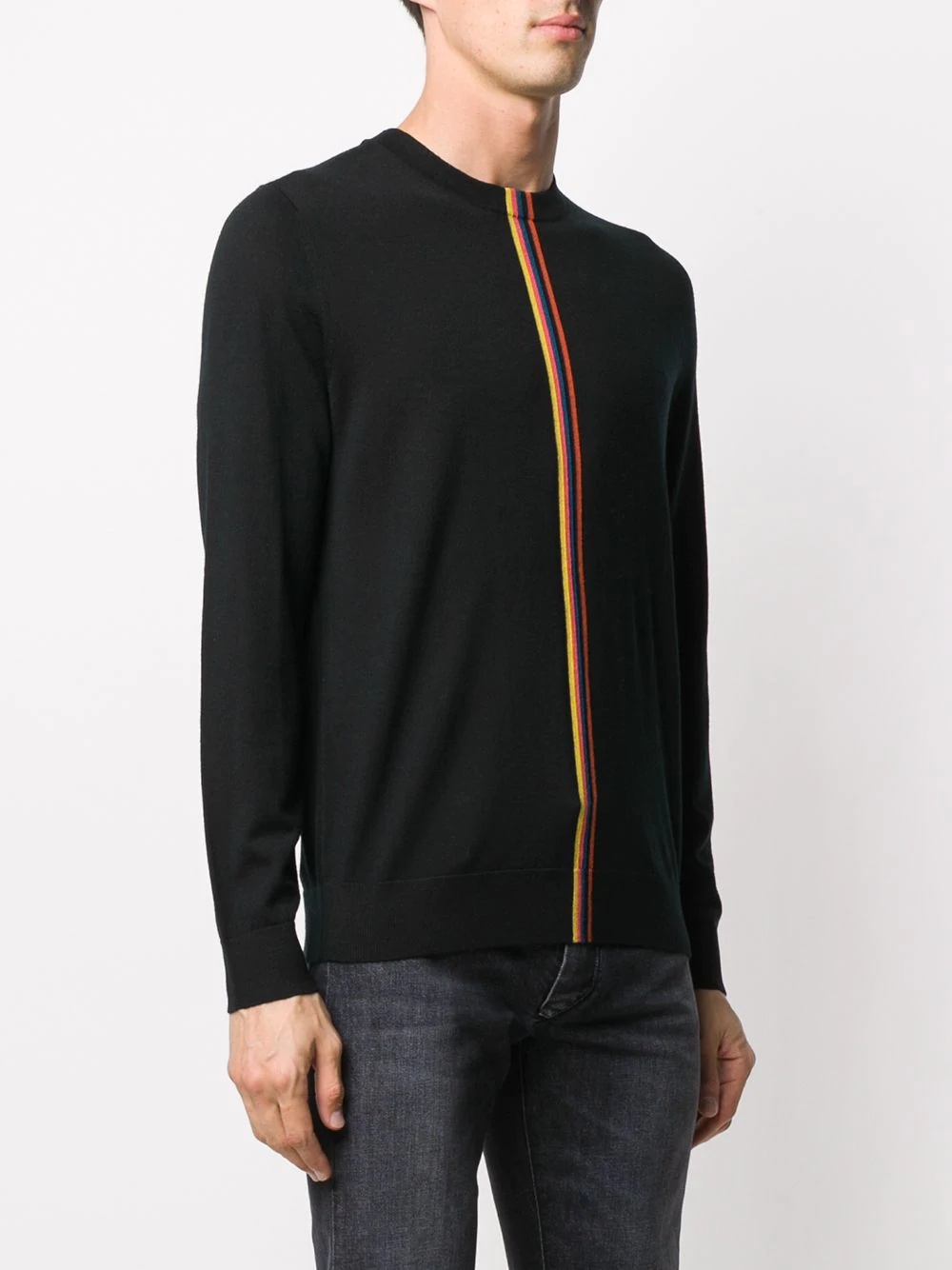 artist-stripe crew neck sweater - 3