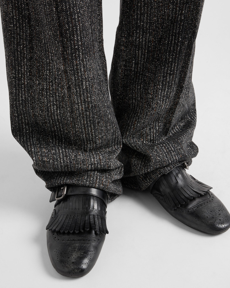 Prada Fringed monk strap leather mules outlook