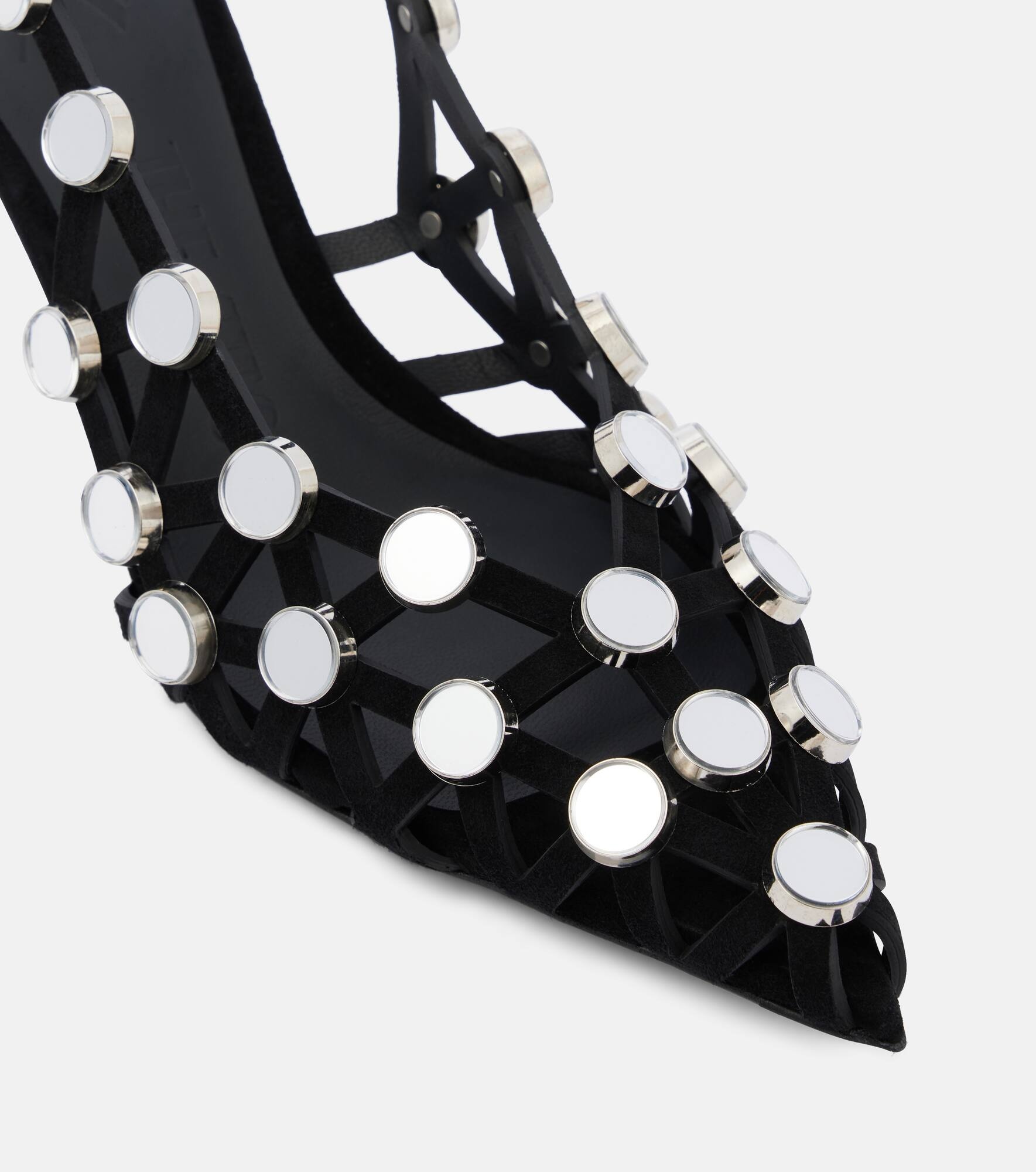 Embellished leather mules - 5