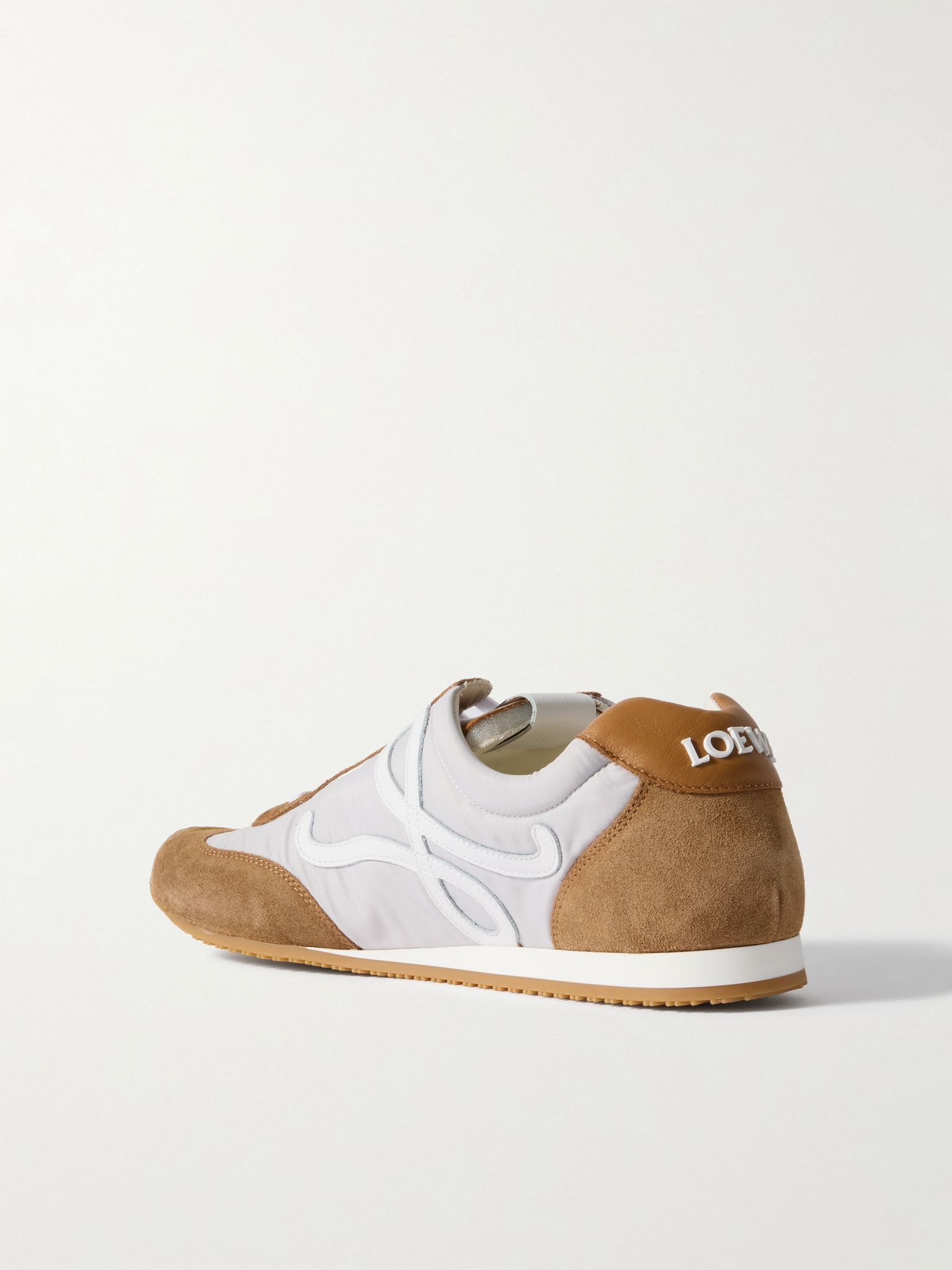 Ballet Runner 2.0 Logo-Appliquéd Shell, Suede and Leather Sneakers Gray - 4