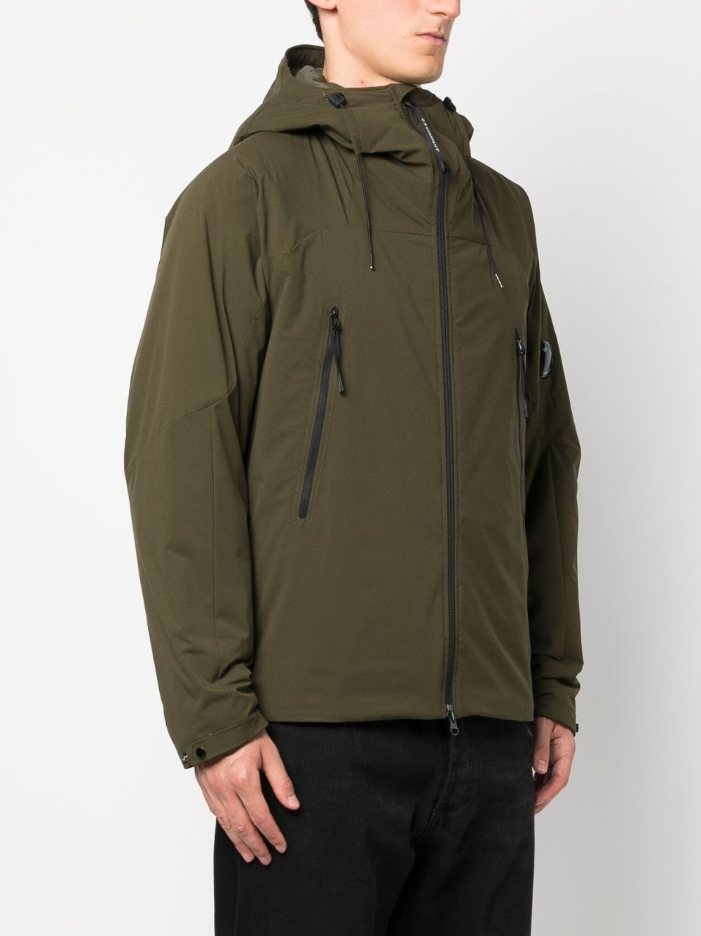 Lens-detail zip-up hooded jacket - 3