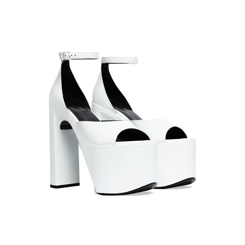 BALENCIAGA Women's Camden 160mm Sandal  in Optic White outlook