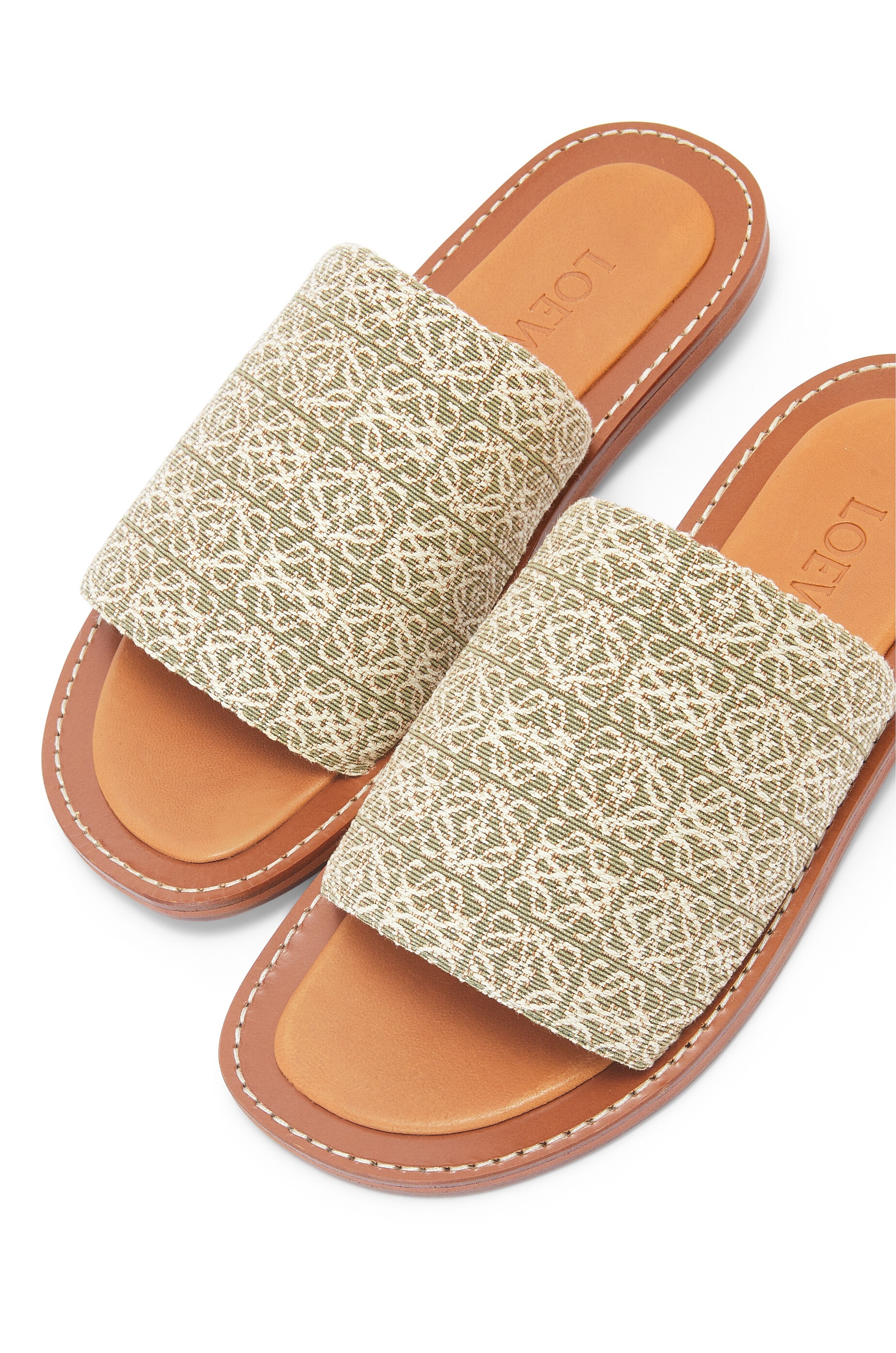 Slide in Anagram jacquard and calfskin - 4