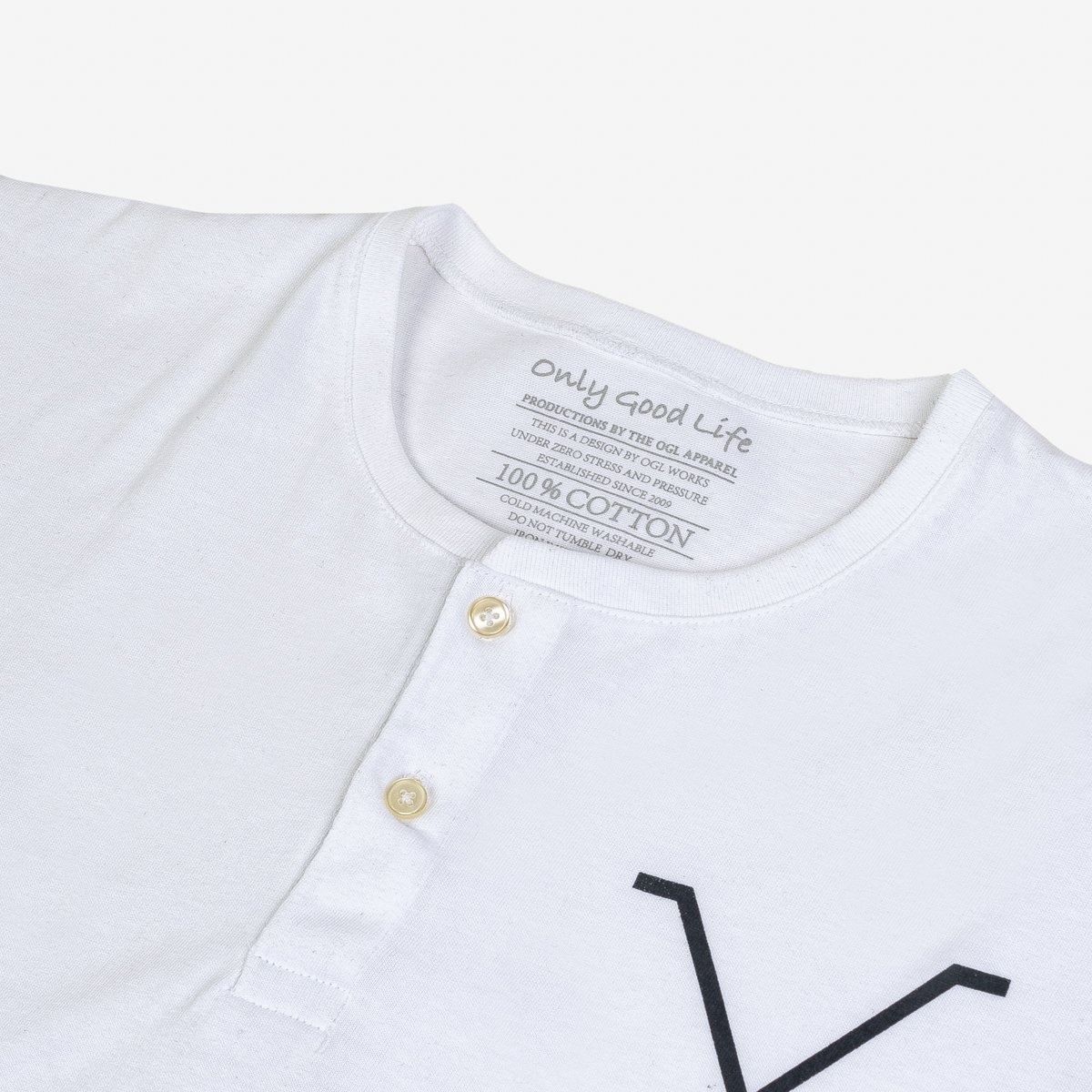 OGL 5.6oz Henley Tee - White - 6