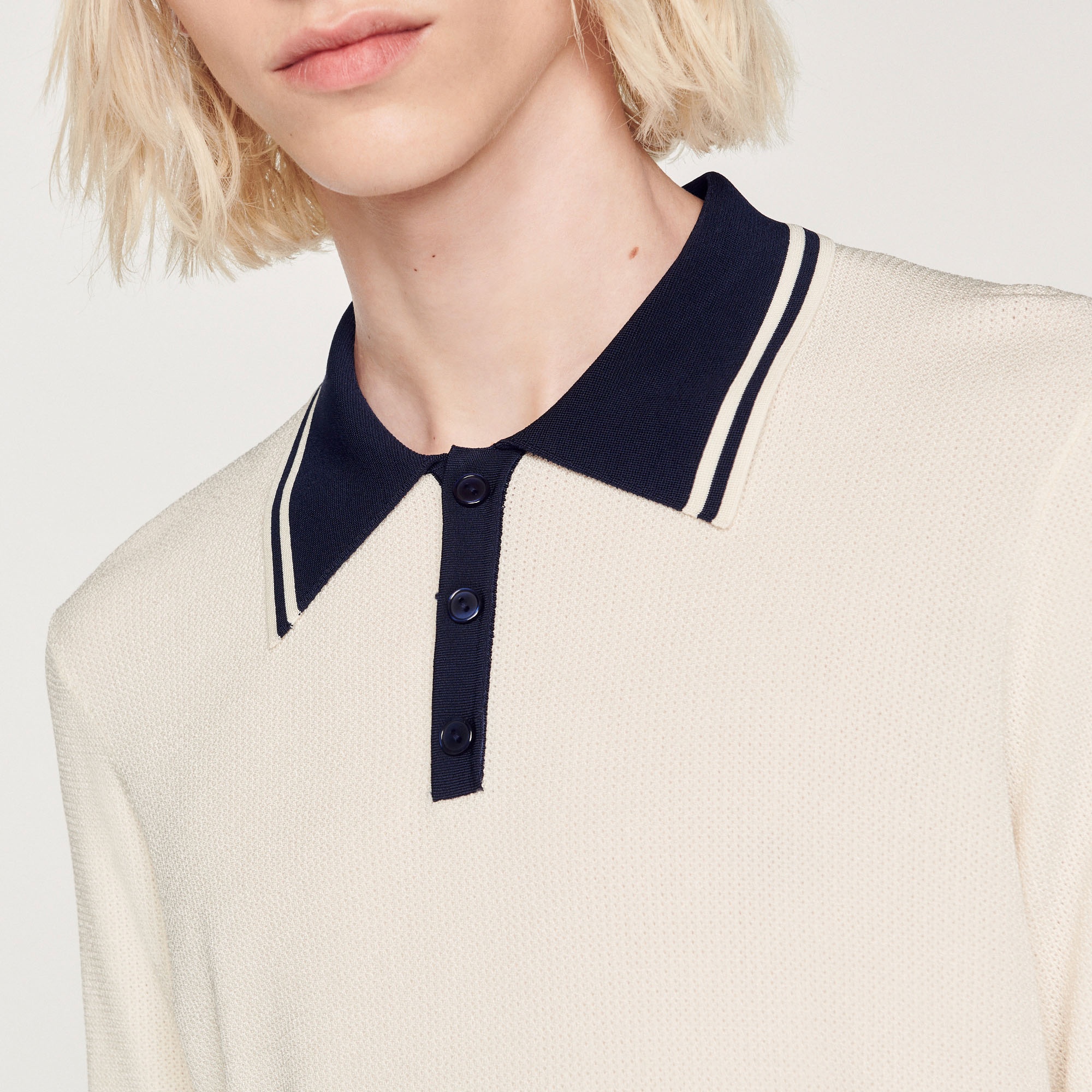 Contrasting collar polo shirt - 4