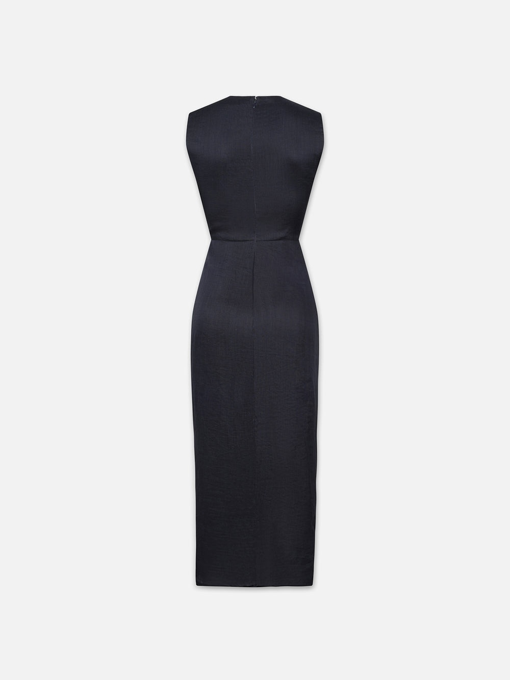 Sleeveless Ruched Front Tie Dress in Navy - 3