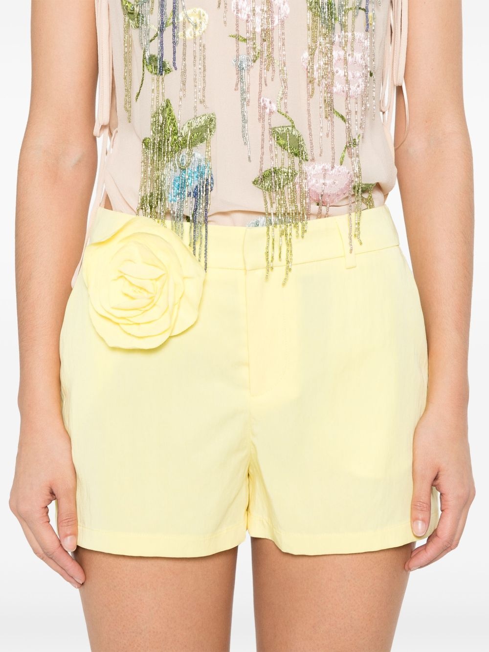 floral-appliqué shorts - 5