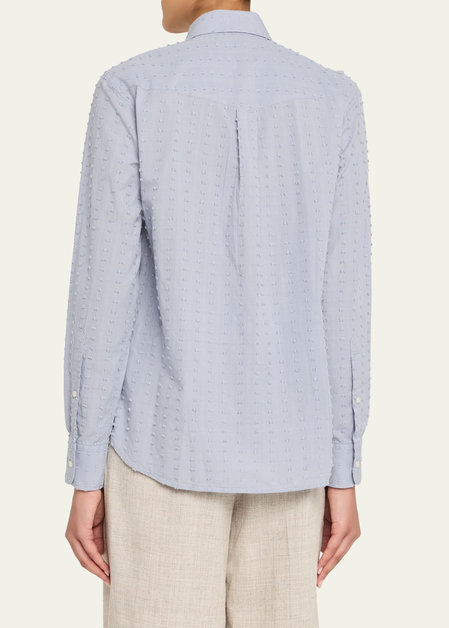 Ella Long-Sleeve Textured Japanese Cotton Shirt - 3