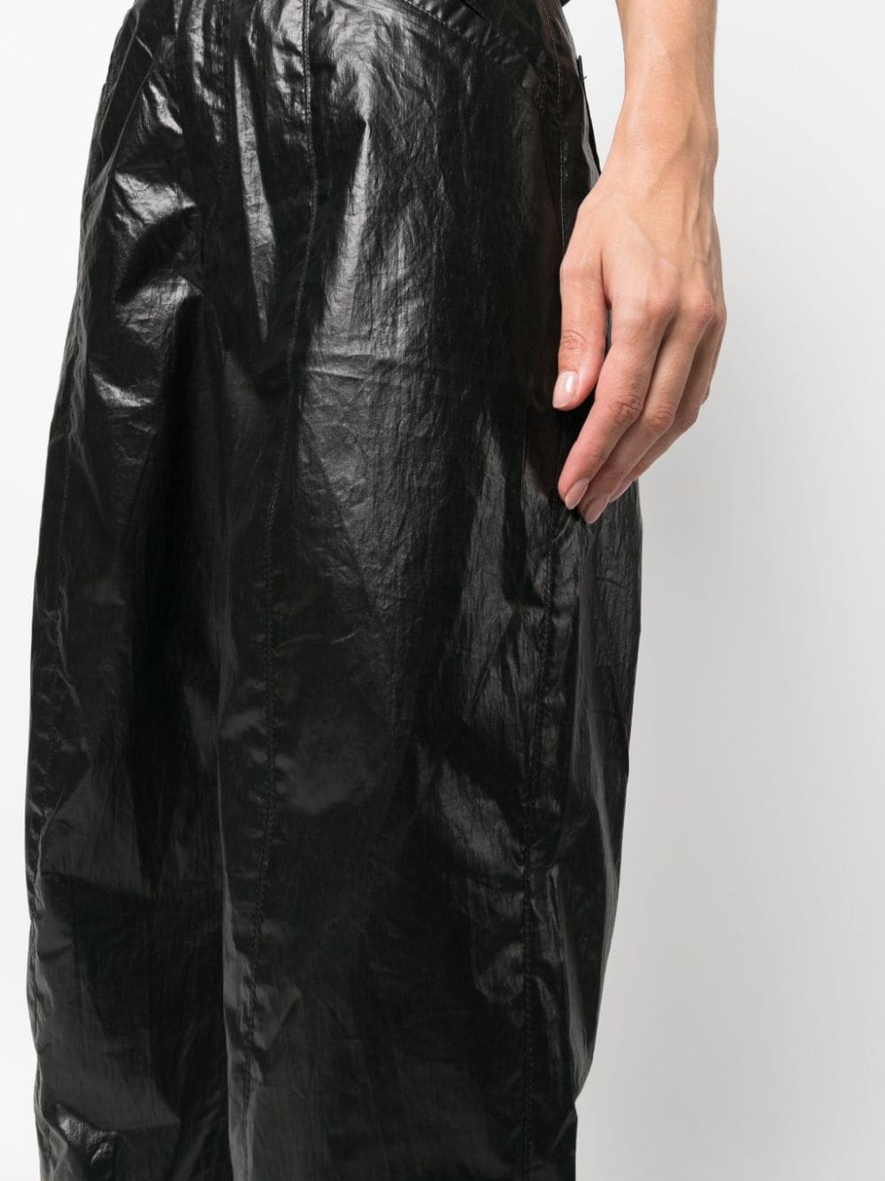 metallic-effect straight-leg trousers - 5