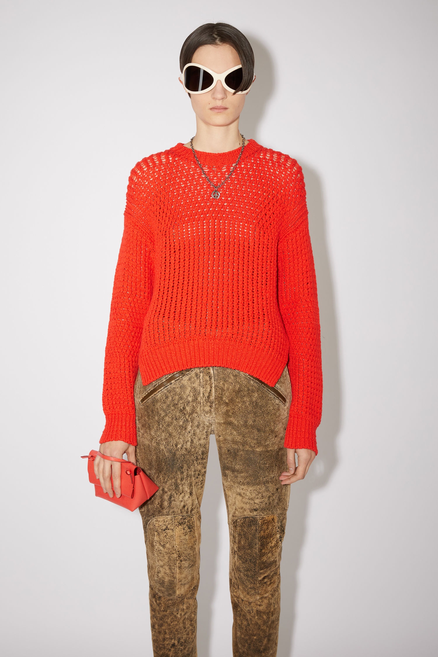 Crew neck sweater - Bright Red - 2