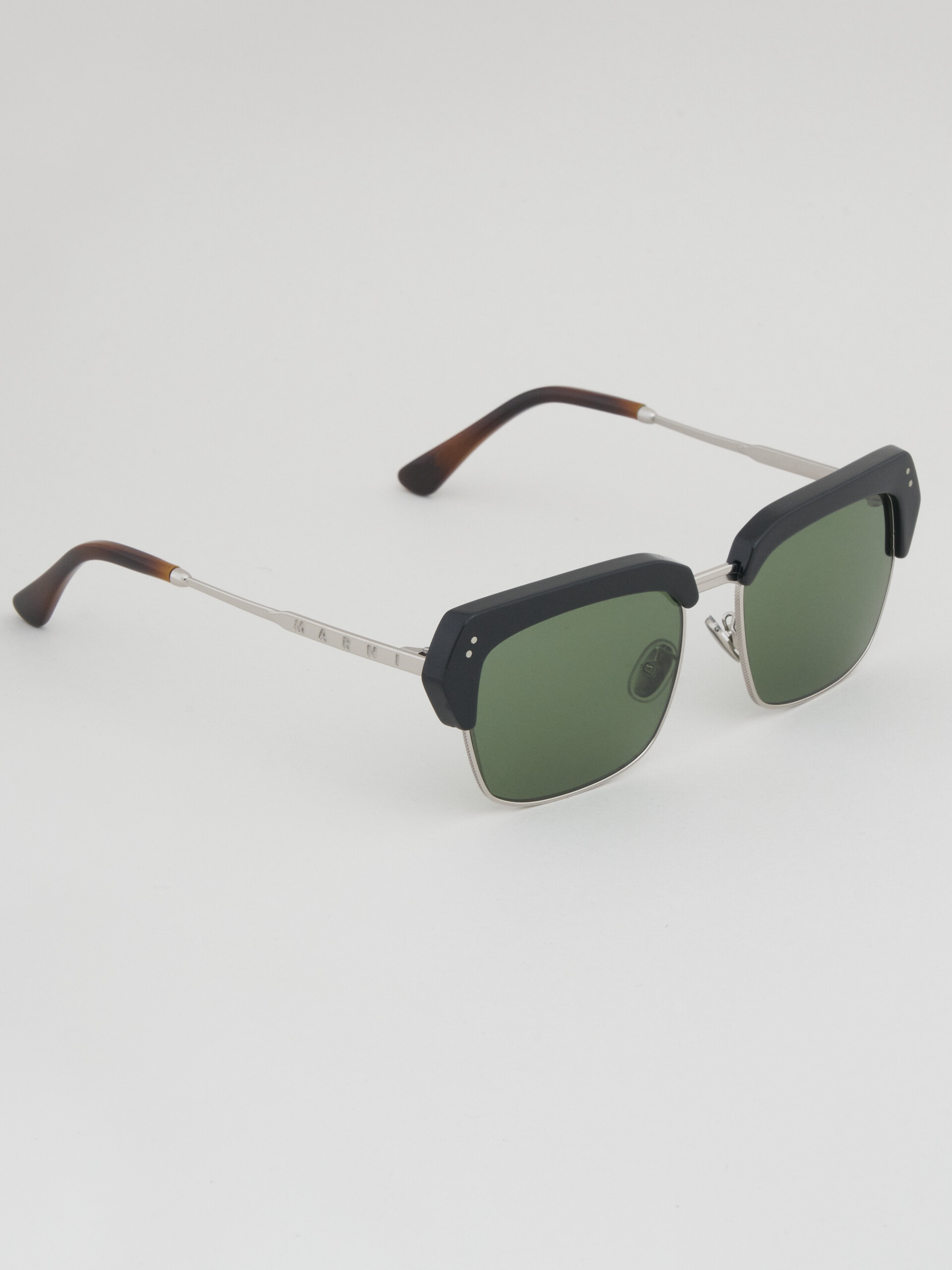 GREEN THREE GORGES METAL AND ACETATE SUNGLASSES - 2