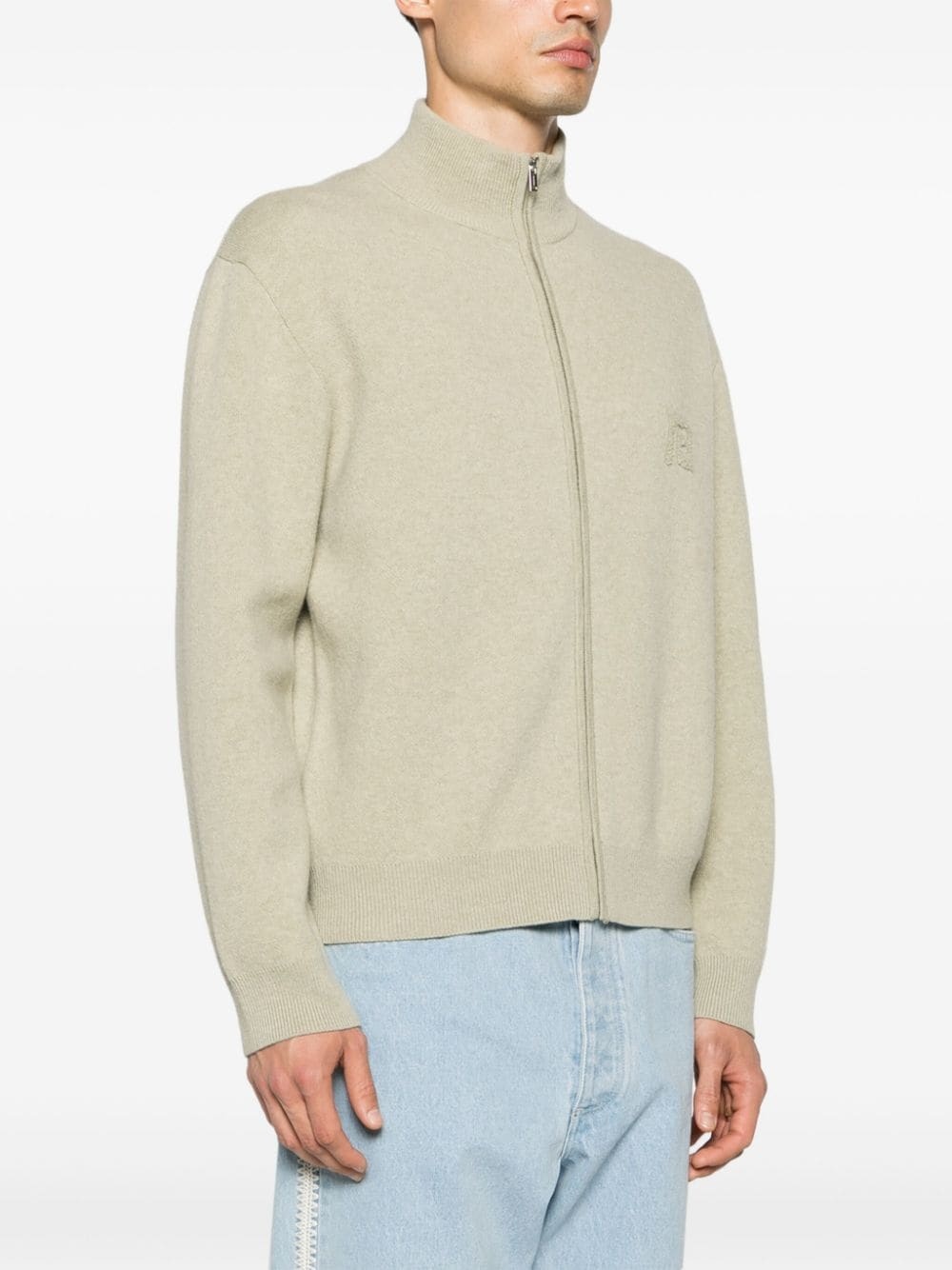 zip-up merino cardigan - 3