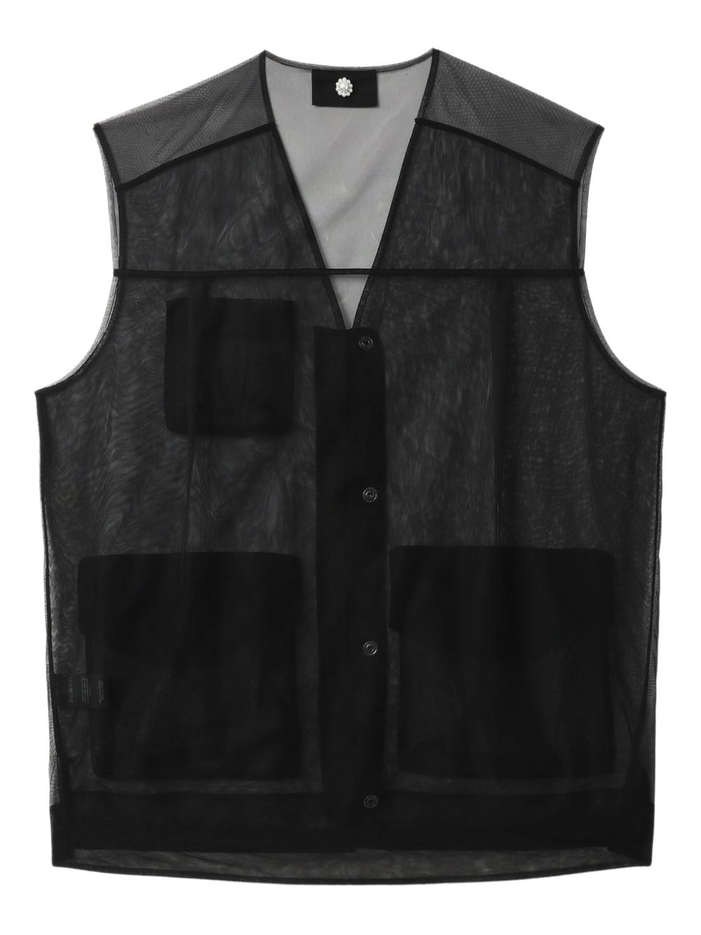semi-sheer waistcoat - 6