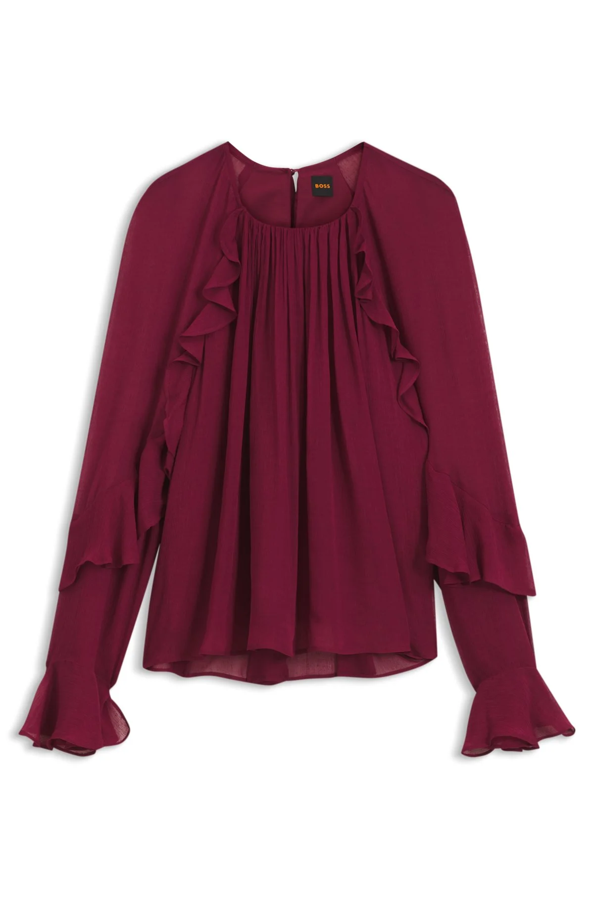 REGULAR-FIT BLOUSE IN LIGHTWEIGHT CREPONNE FABRIC - 1