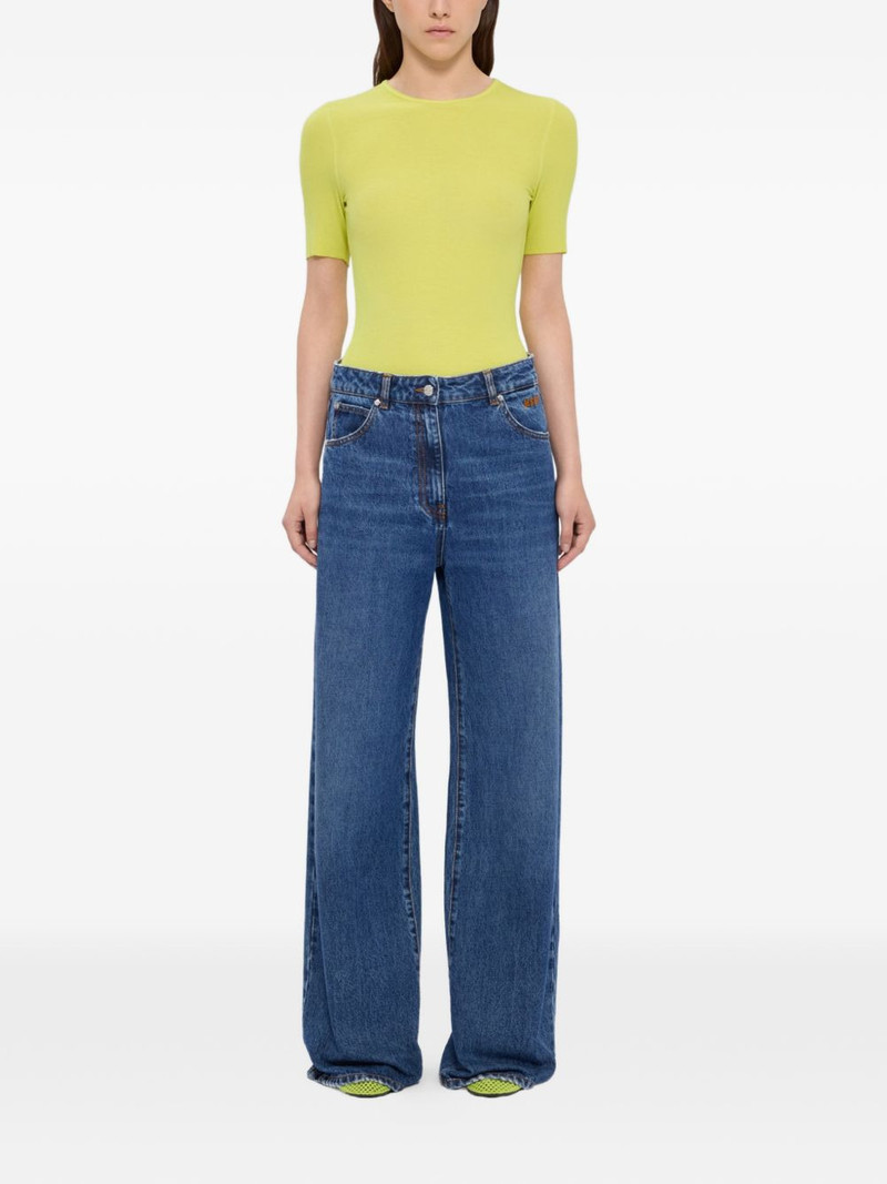 MSGM buttoned wide-leg jeans outlook