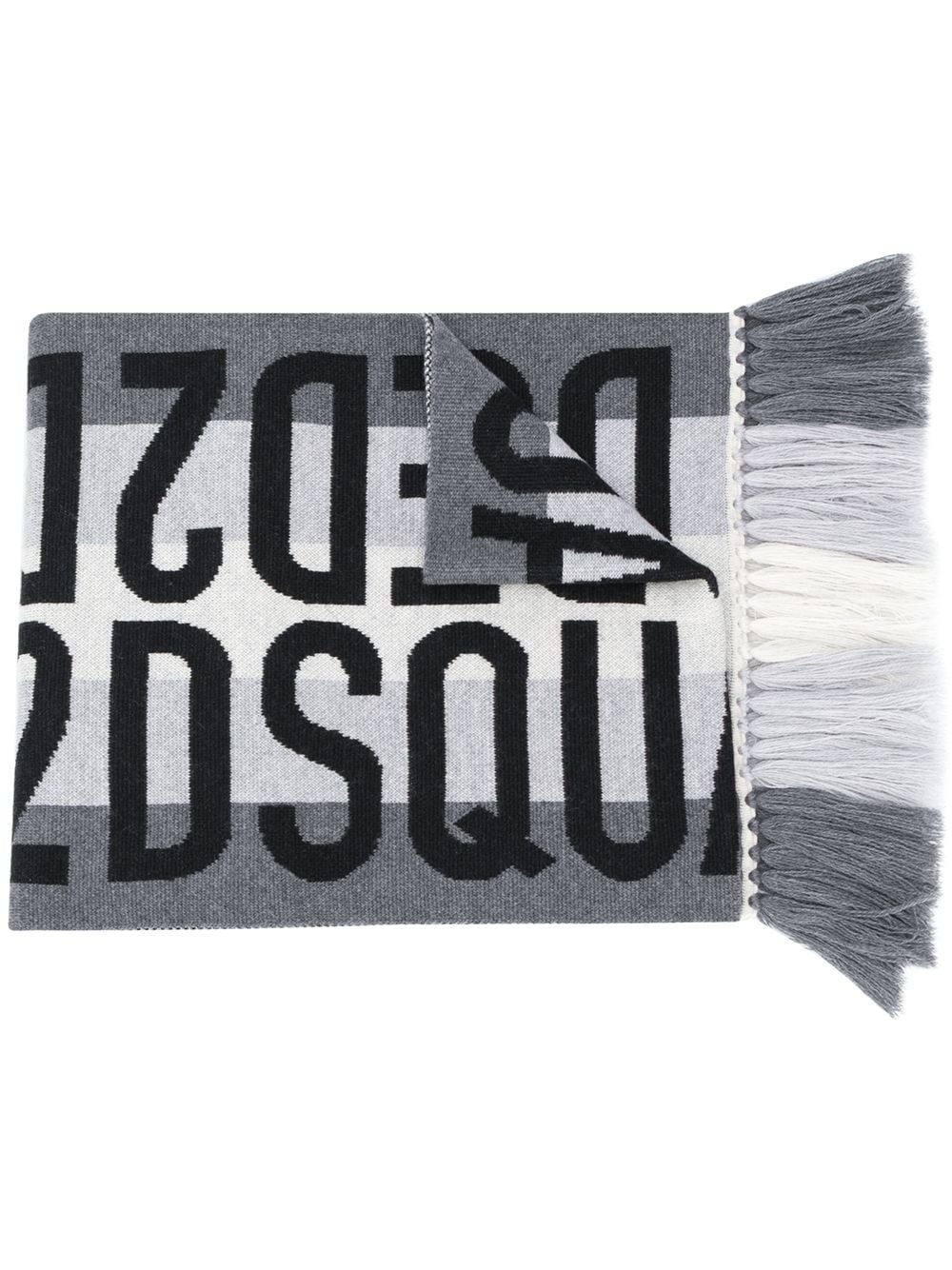 jacquard logo wool scarf - 1