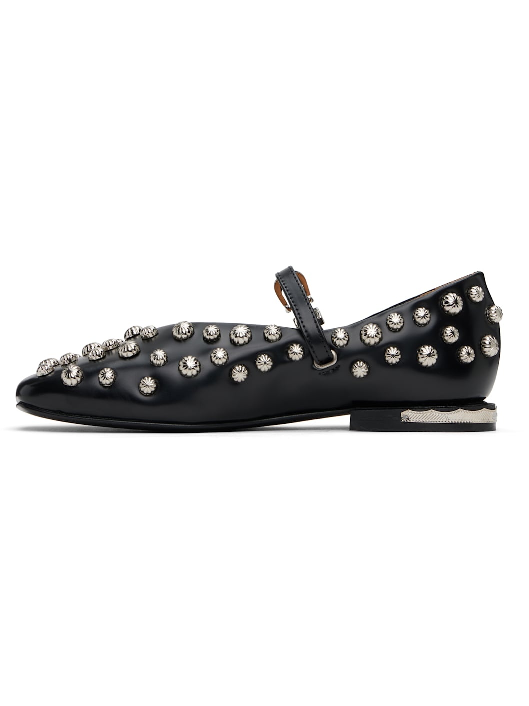 Black Polido Ballerina Flats - 3