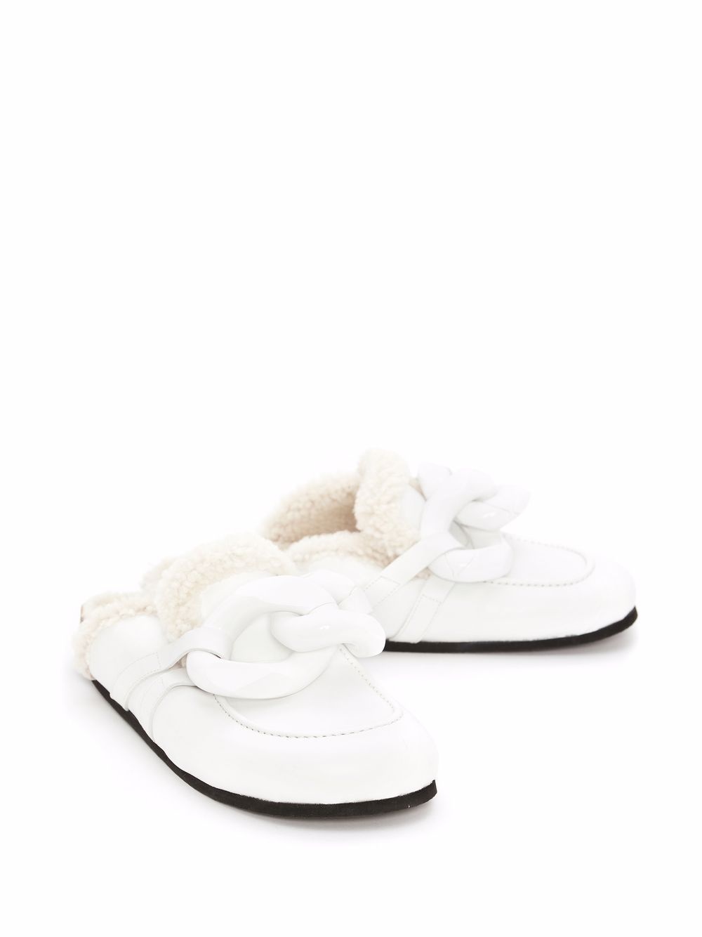 Chain shearling loafer mules - 2