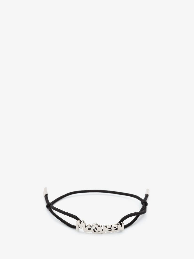 Mcqueen Graffiti Cut-out Friendship Bracelet in Black - 1