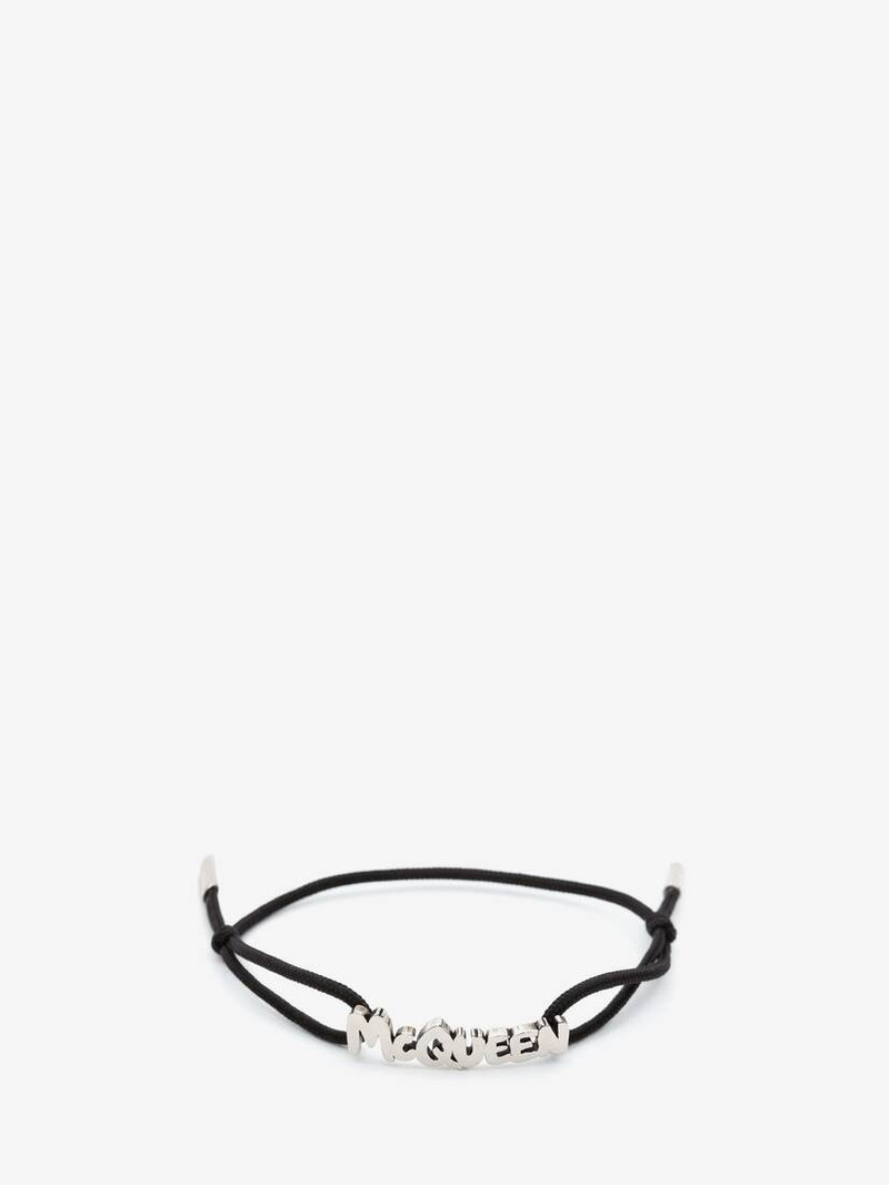 Mcqueen Graffiti Cut-out Friendship Bracelet in Black 1