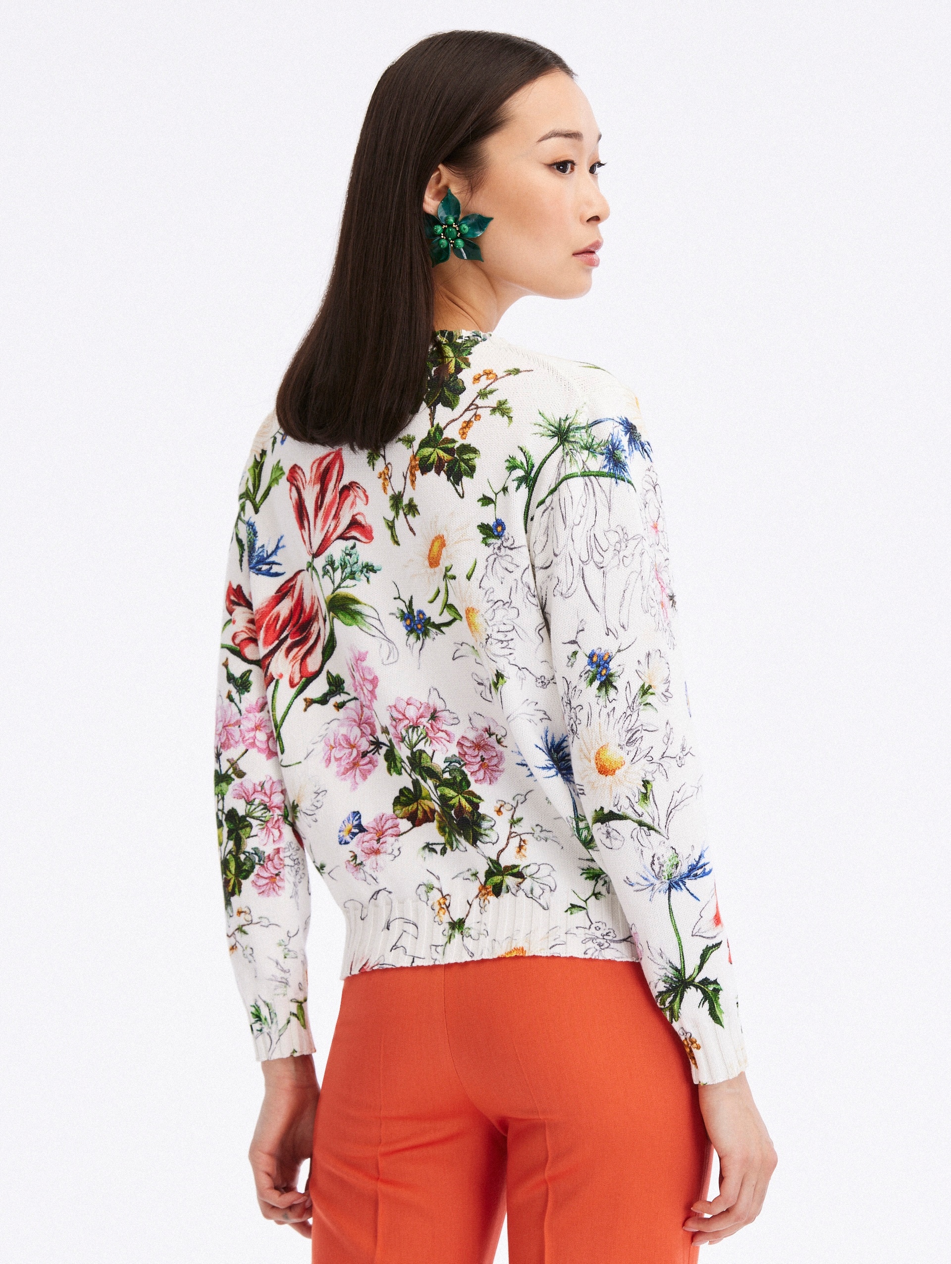 UNFINISHED FLORAL PRINTED PULLOVER - 3
