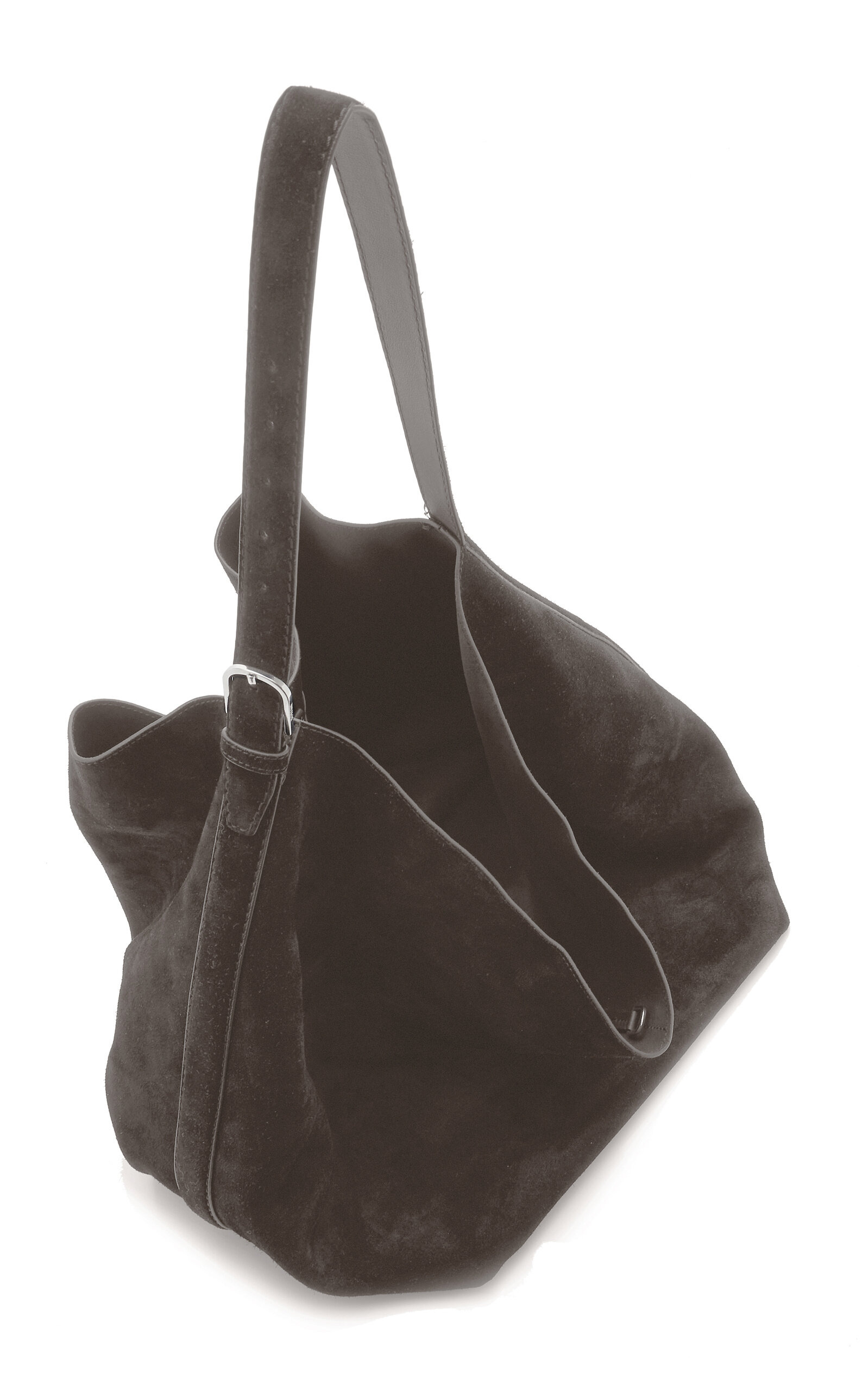 Belted Suede Tote Bag brown - 5
