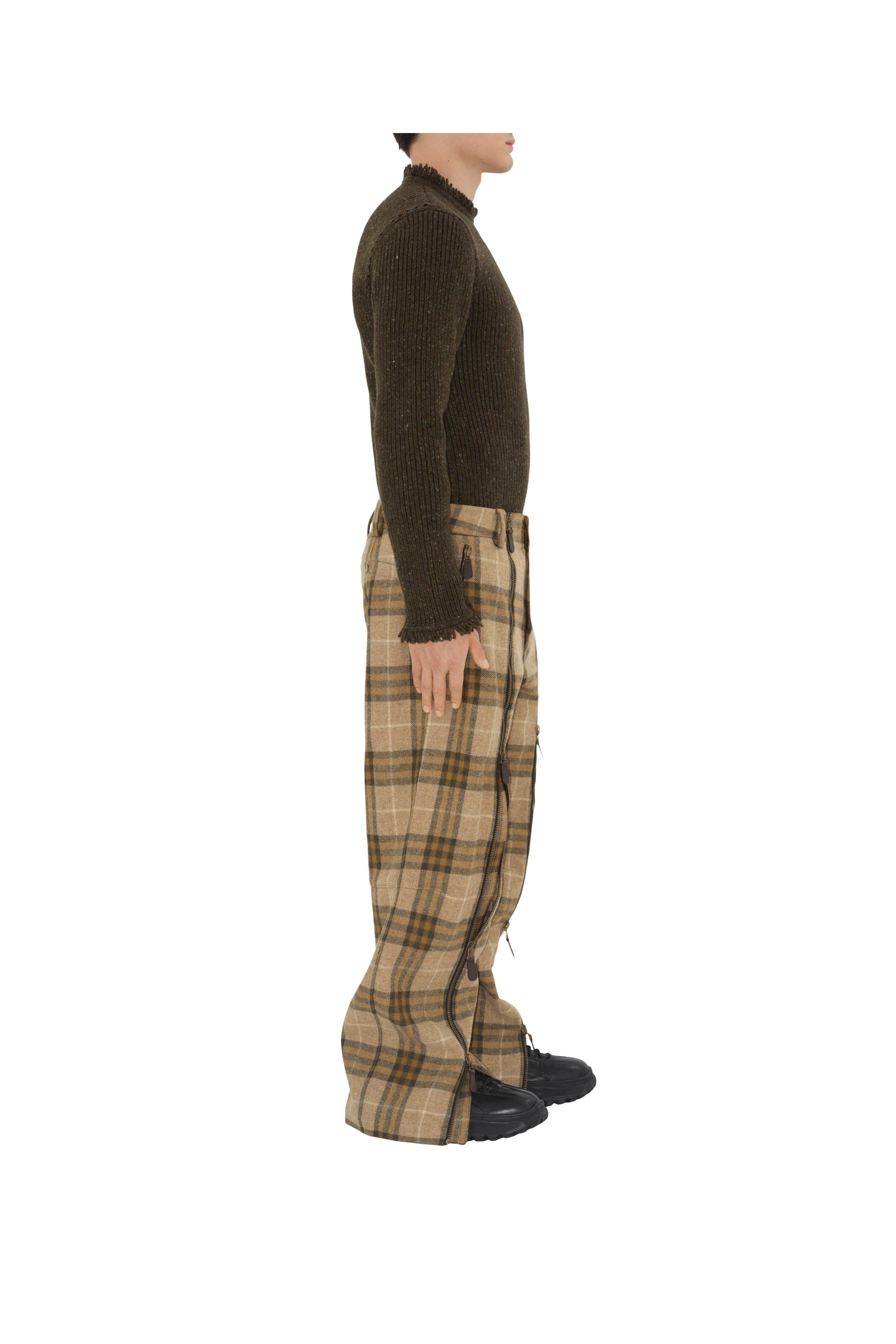 burberry Check Wool Zip Trousers in Camp at Nordstrom - 3