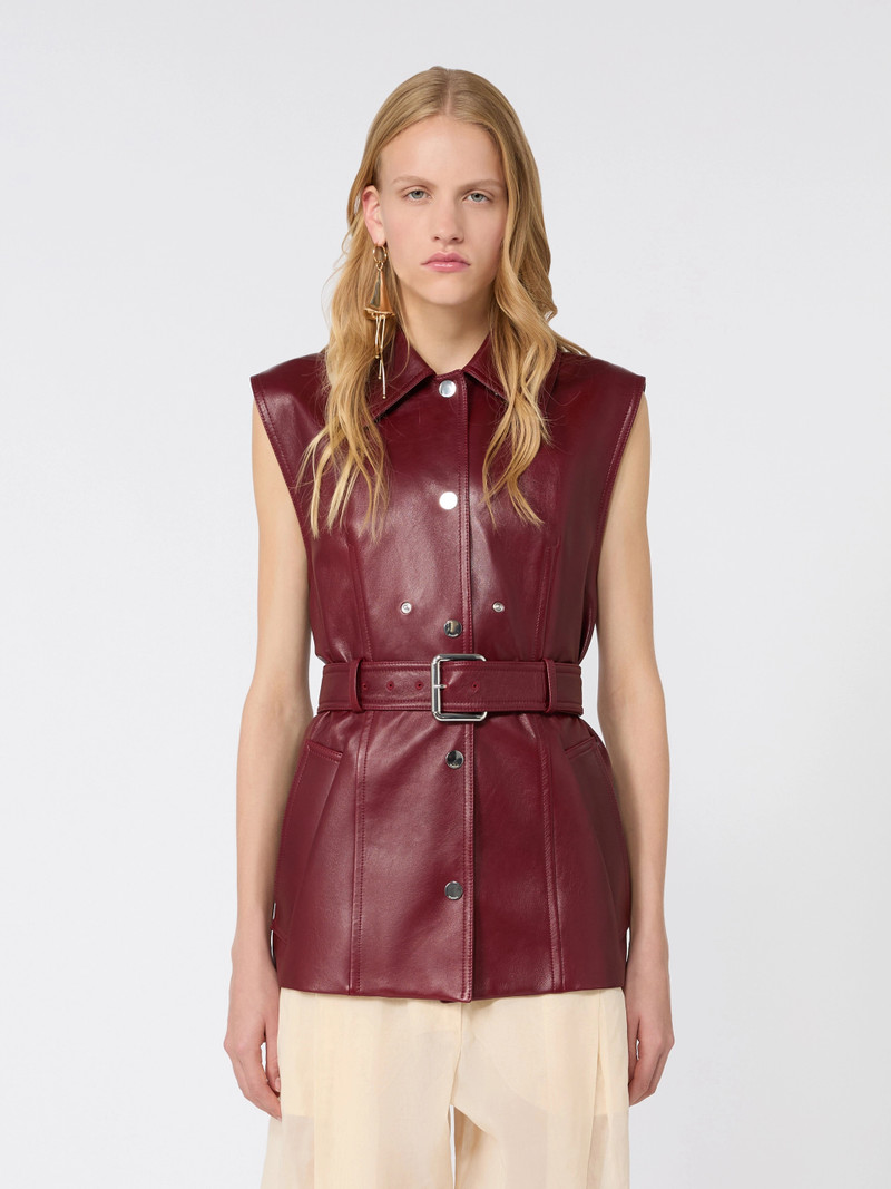 TENZONE Nappa leather two-piece jacket - BORDEAUX 6