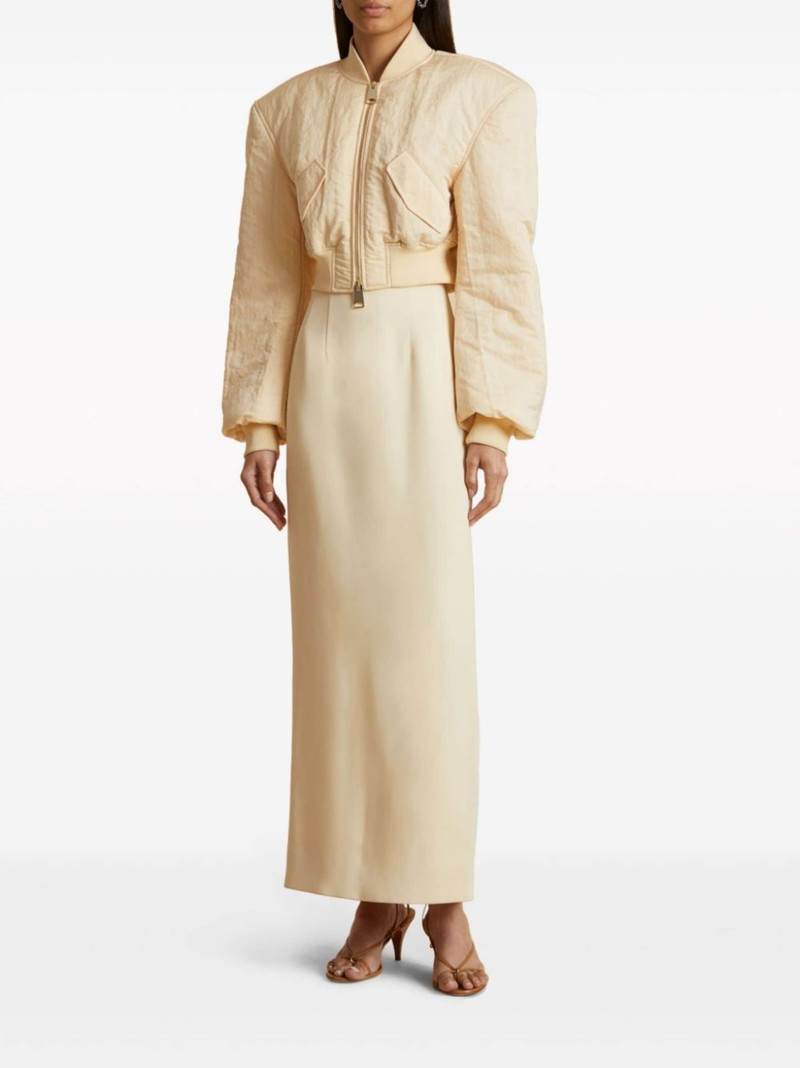 KHAITE The Reggie cropped bomber jacket outlook