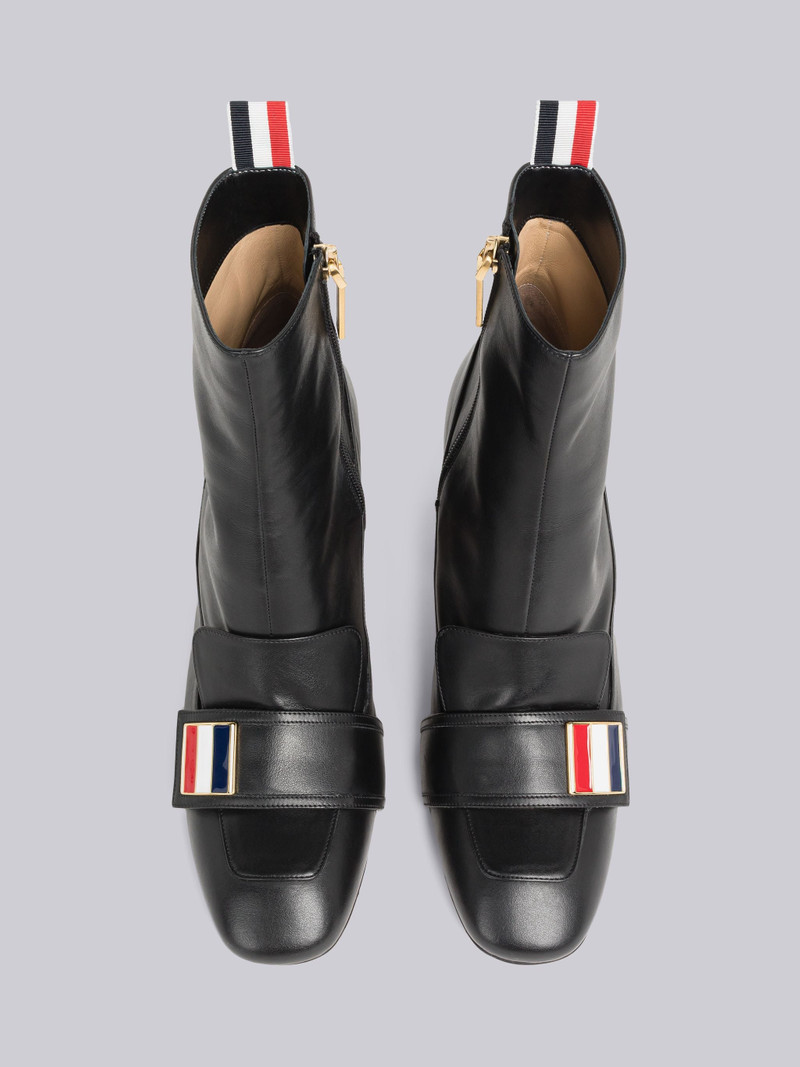 Vitello Calf Leather Heeled Chic Loafer Ankle Boot 4