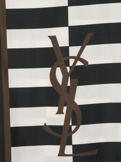 SAINT LAURENT logo-print silk scarf outlook