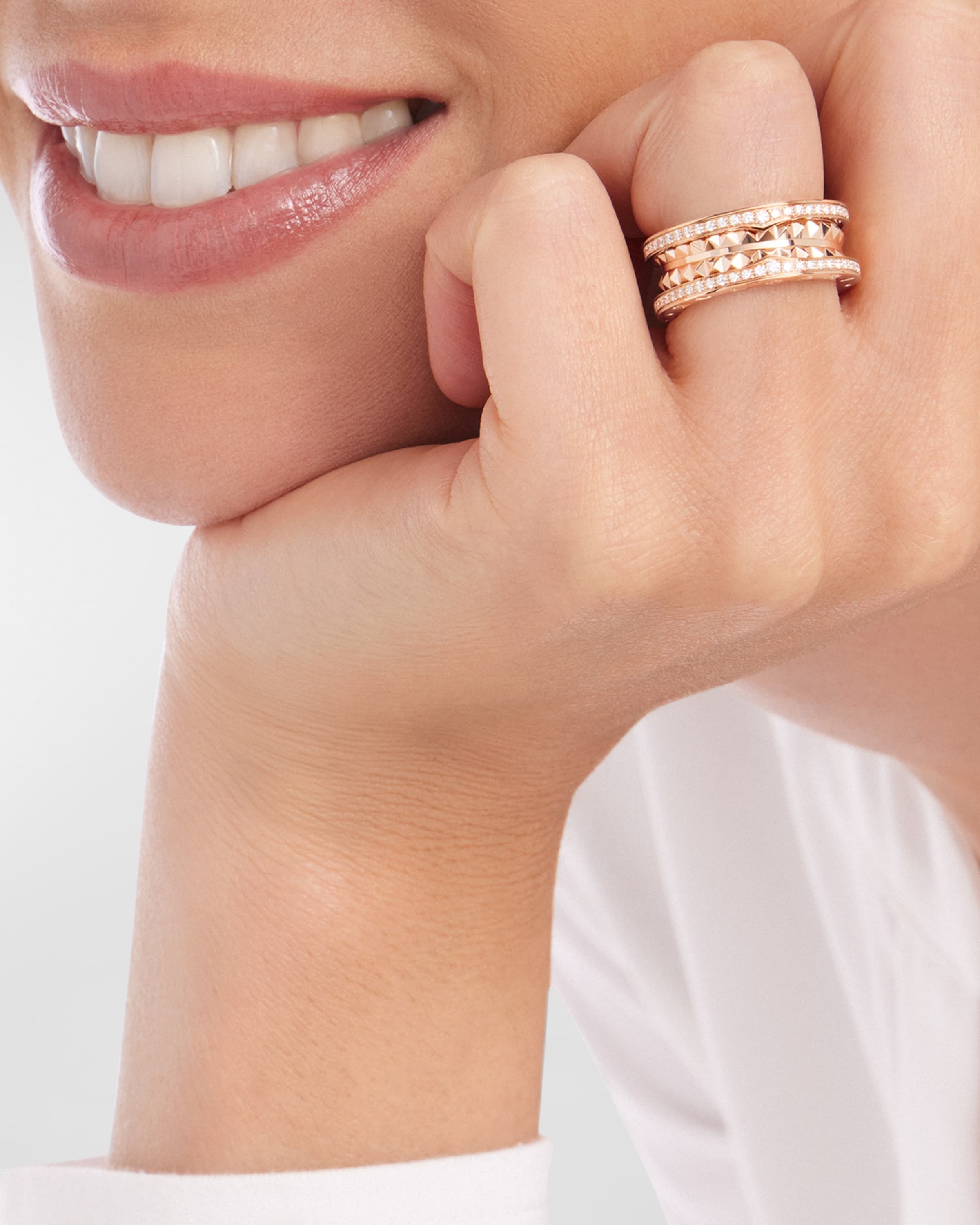 B.Zero1 Rock Studded Diamond Pave Ring, EU 53 / US 6.25 - 5
