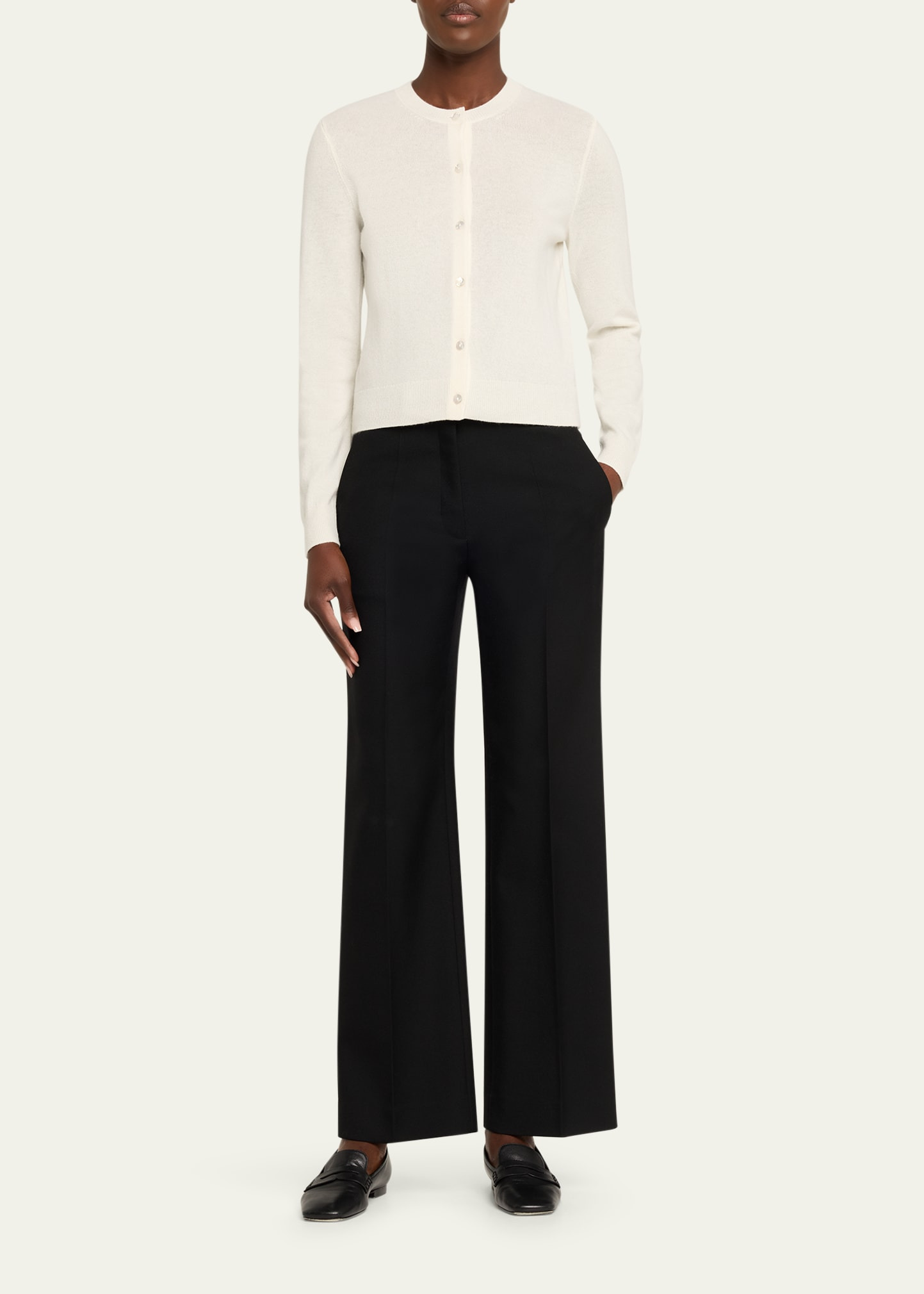 Cashmere Cropped Cardigan Sweater - 2