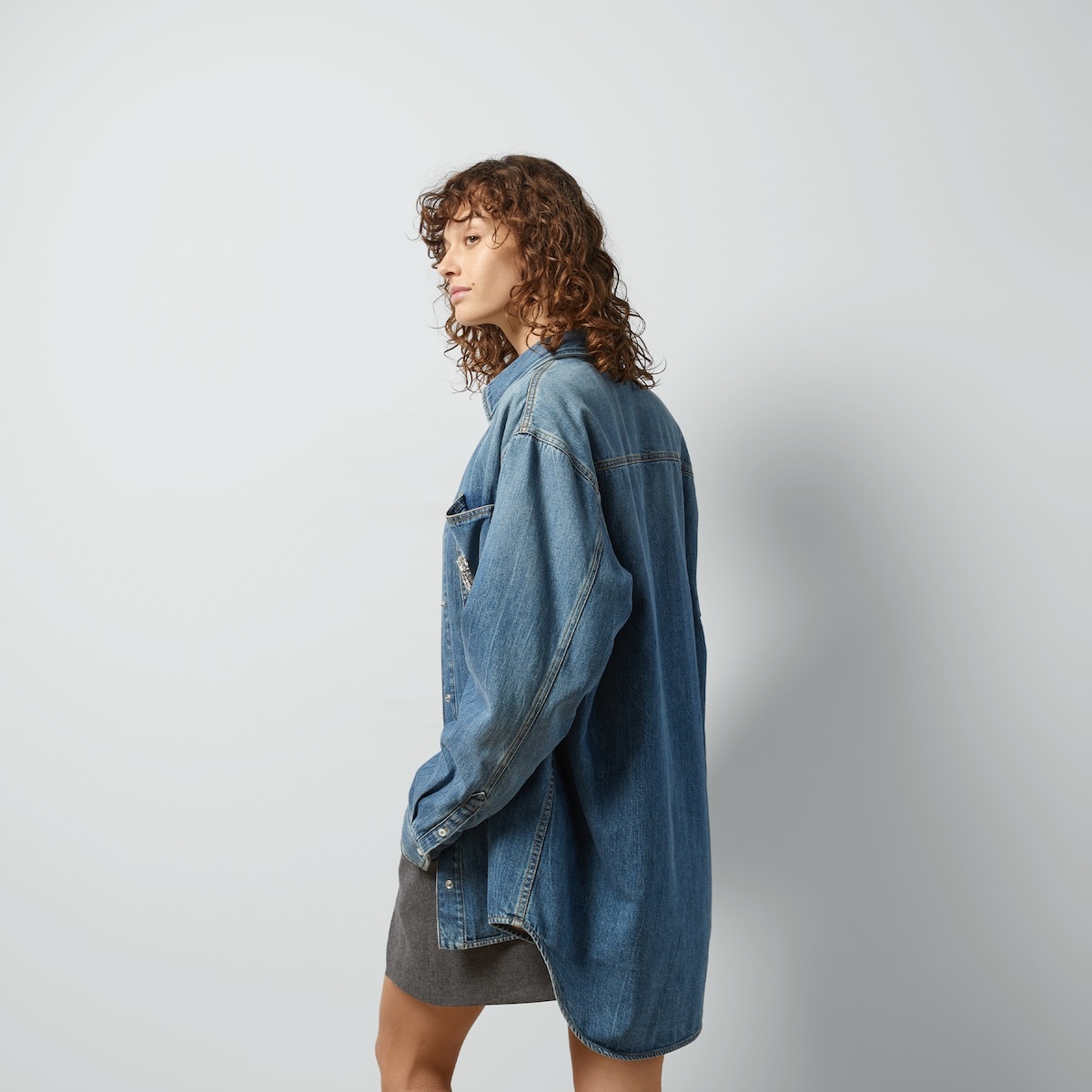 Washed organic denim shirt - 6